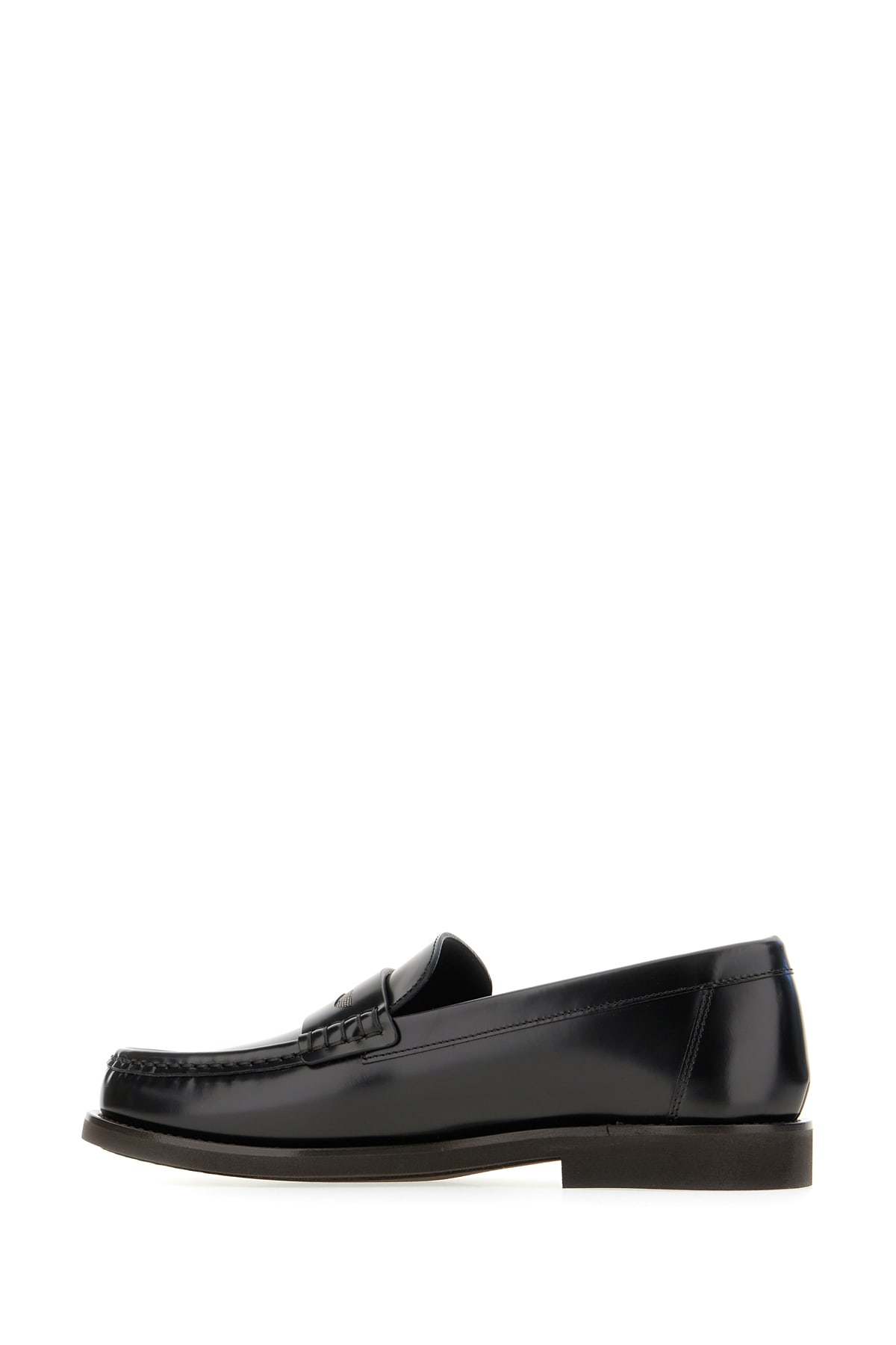 Brunello Cucinelli Black Leather Loafers In Black