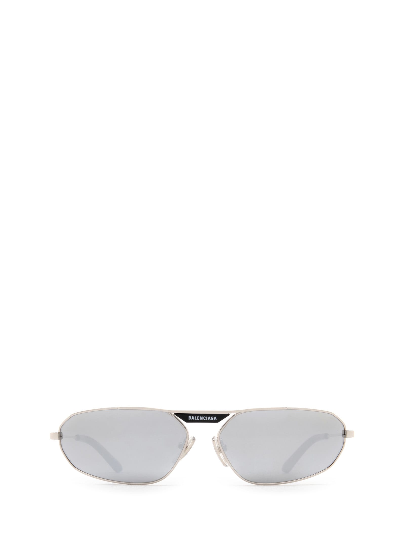 Shop Balenciaga Bb0245s Silver Sunglasses