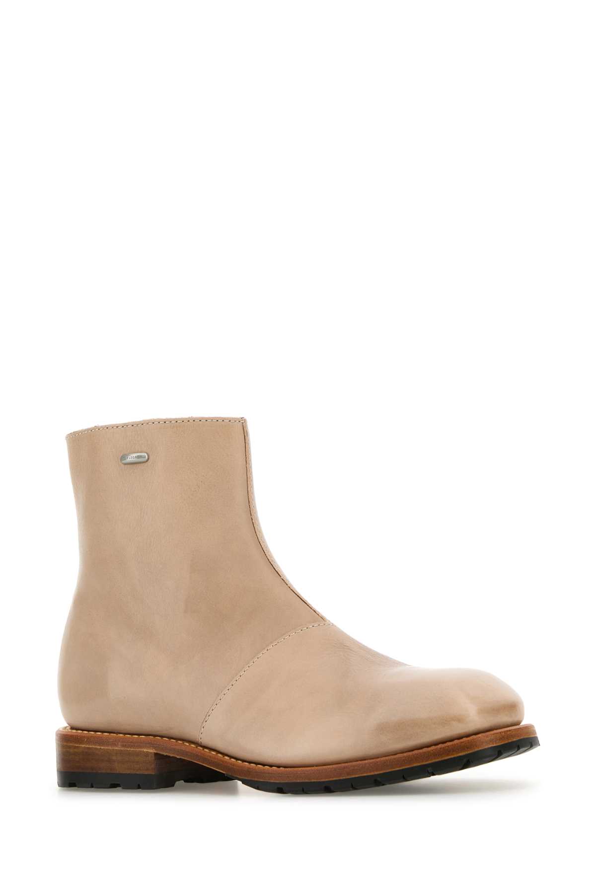 Our Legacy Beige Leather Engine Ankle Boots In Multi
