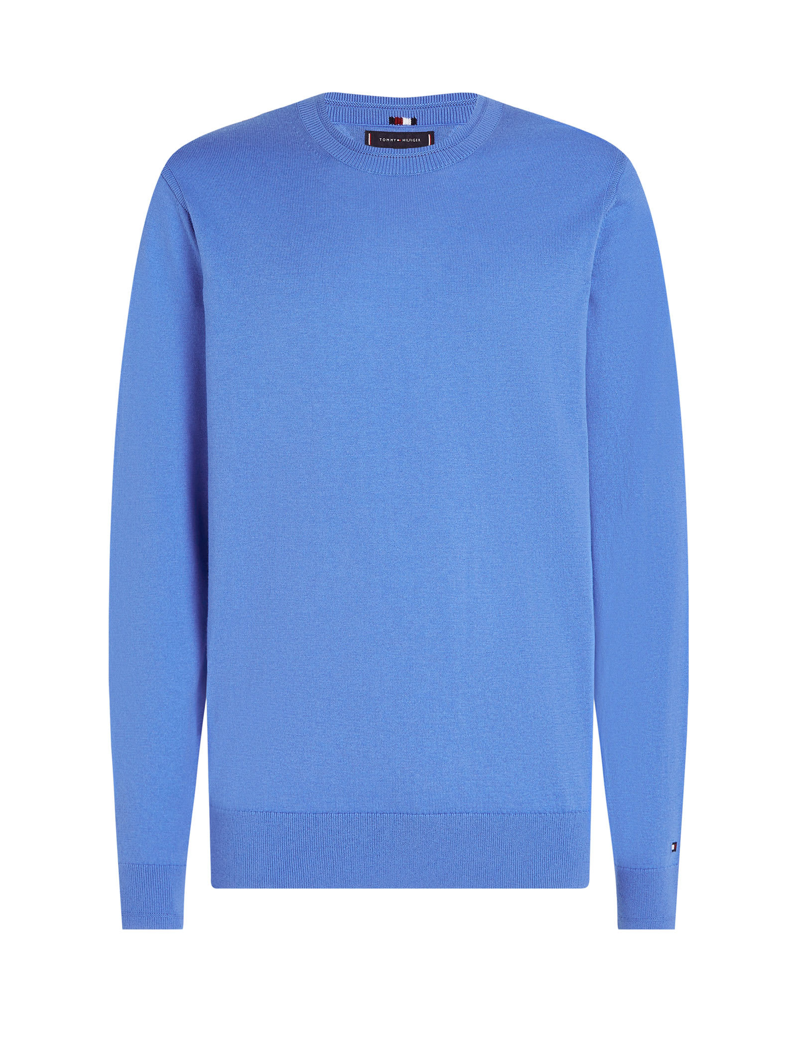 Shop Tommy Hilfiger Light Blue Crew Neck Sweater In Blue Spell
