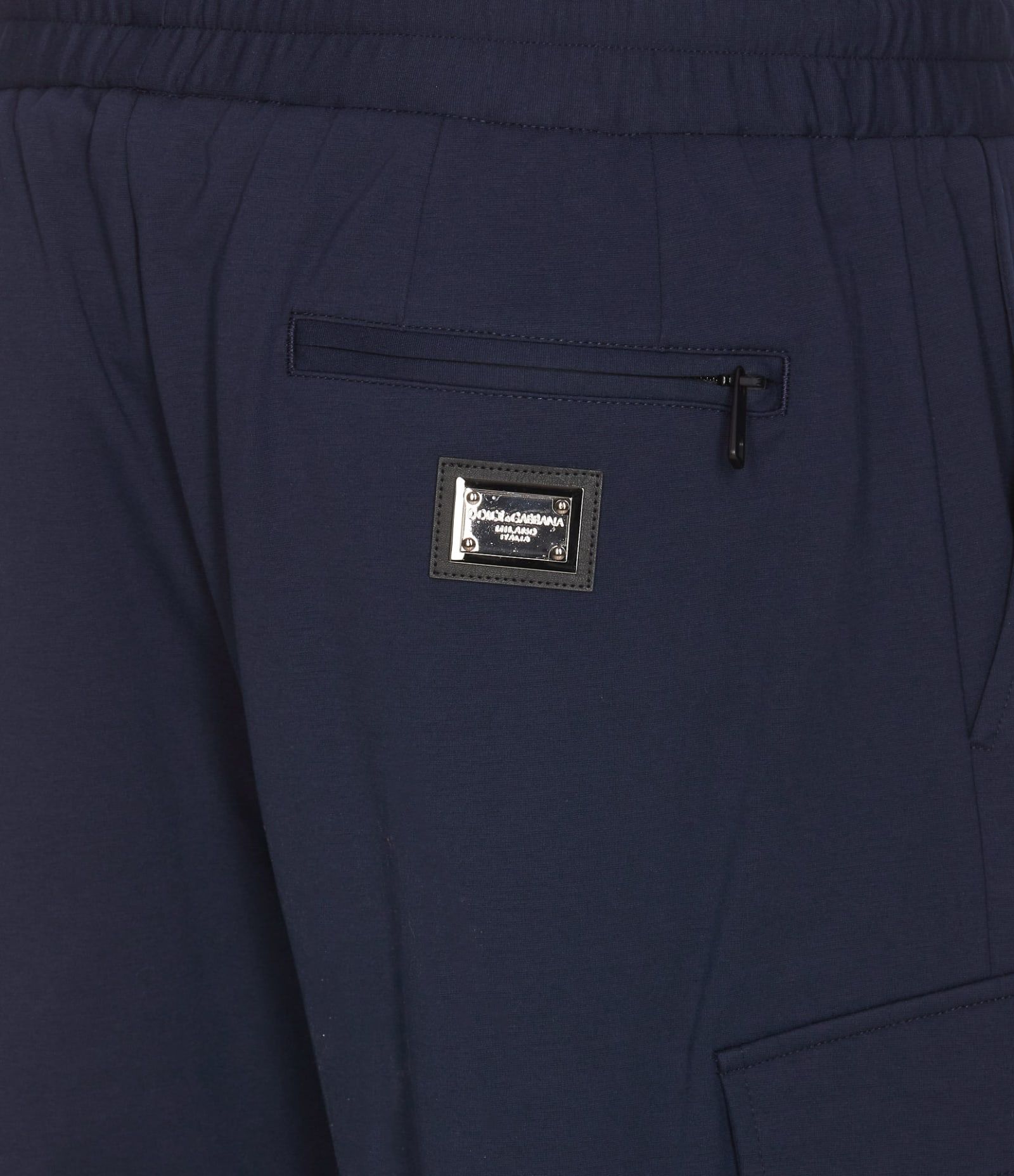 Shop Dolce & Gabbana Cargo Laced Track Pants In Blu Scurissimo 1