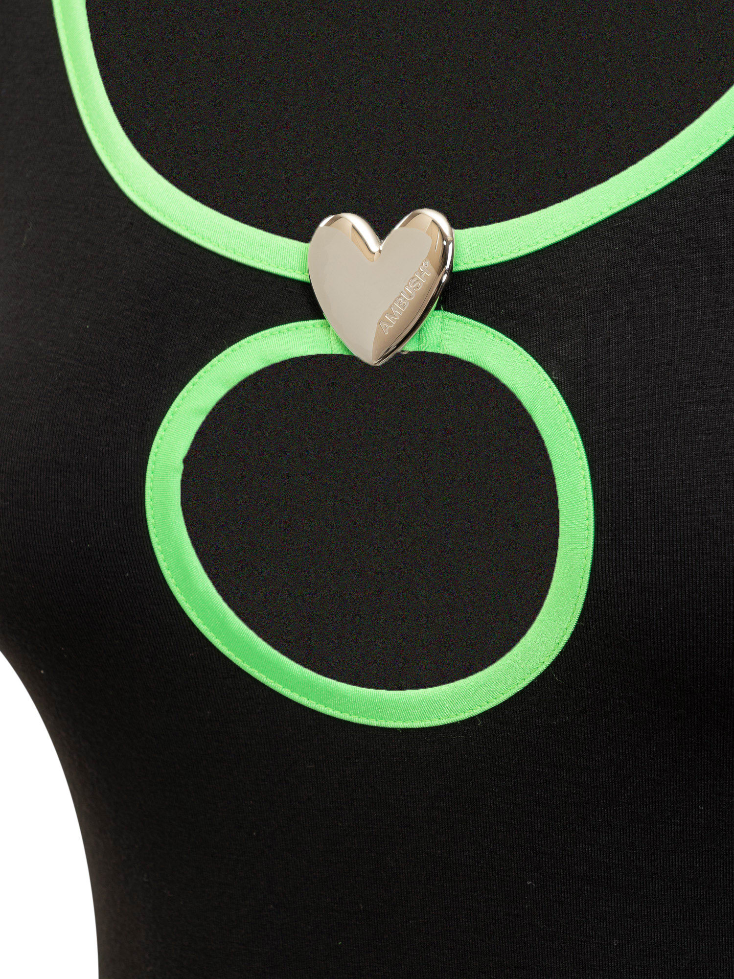 Shop Ambush Heart Hole Dress In Black Green