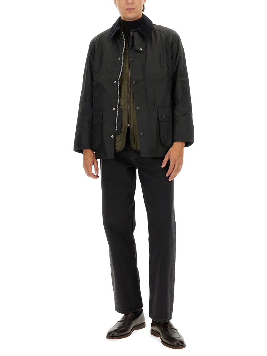 Barbour Standing Collar Casual Jacket In Black