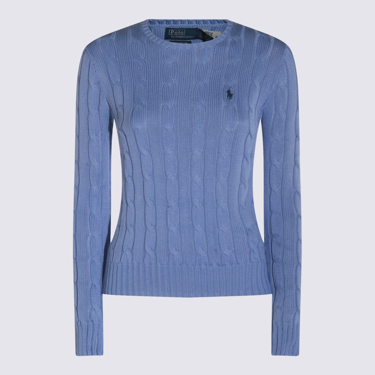 Polo Ralph Lauren Light Blue Cotton Knitwear In Purple
