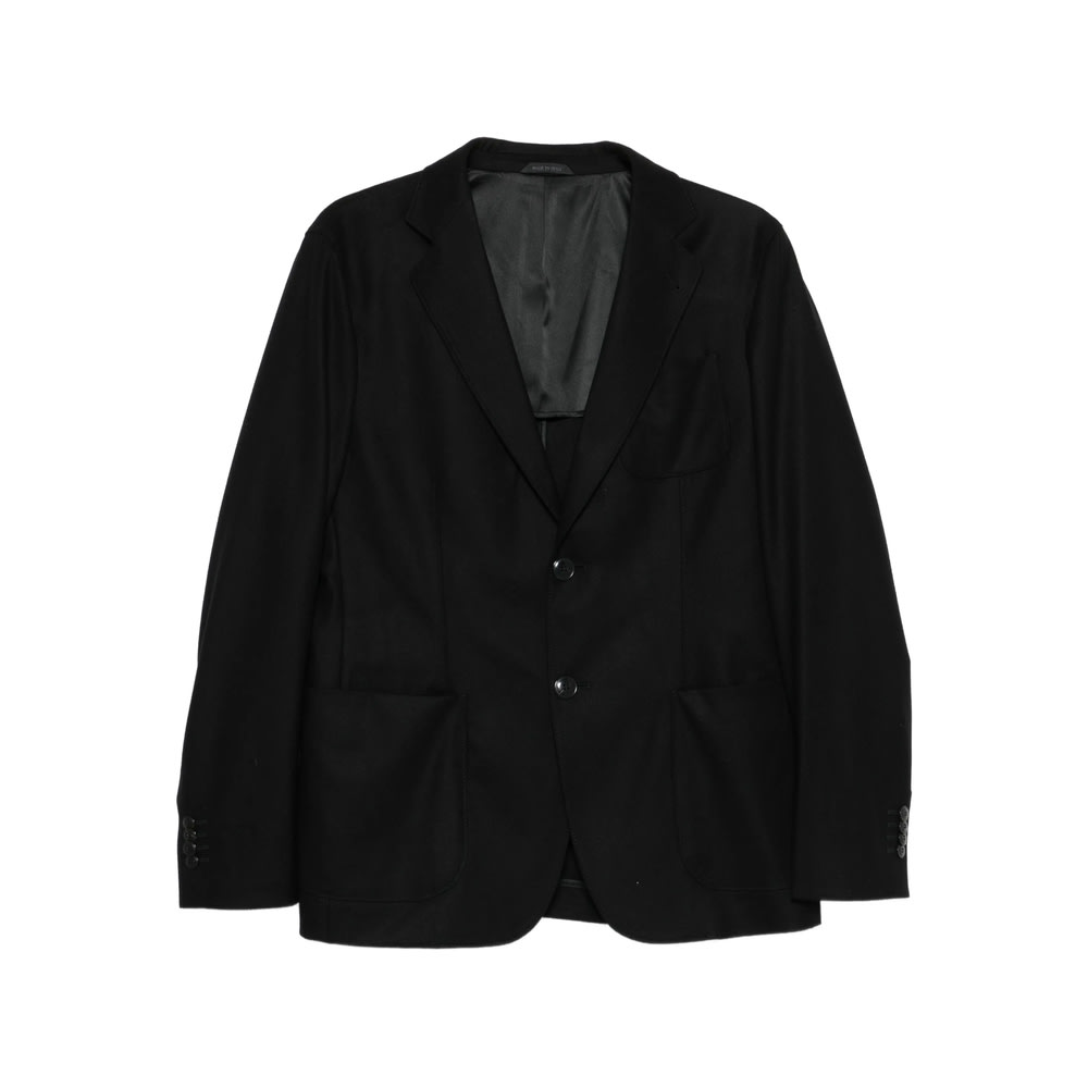 Giorgio Armani Two-button Patch-pocket Jacket In Black