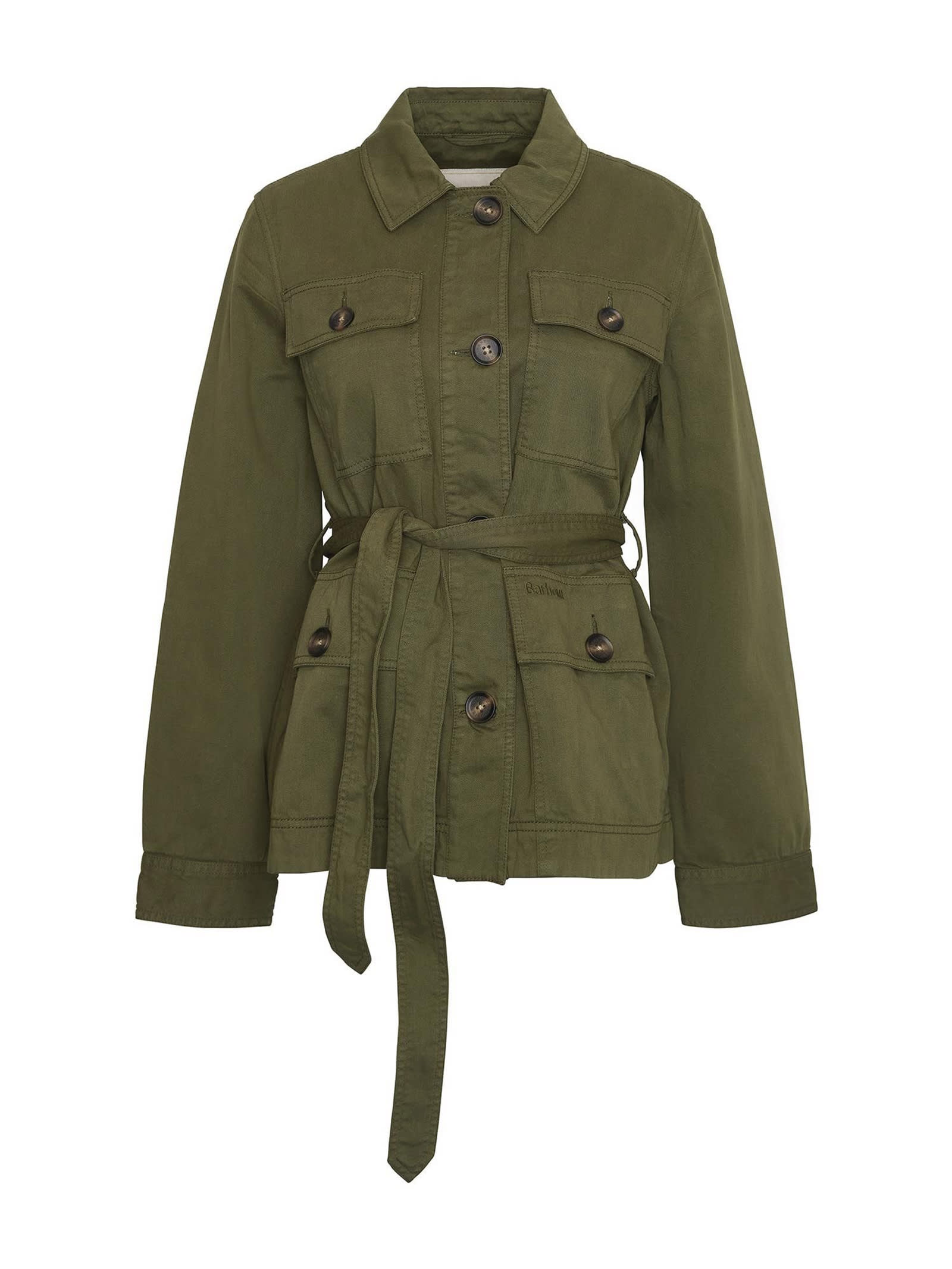 Military Green Jacket With Belt