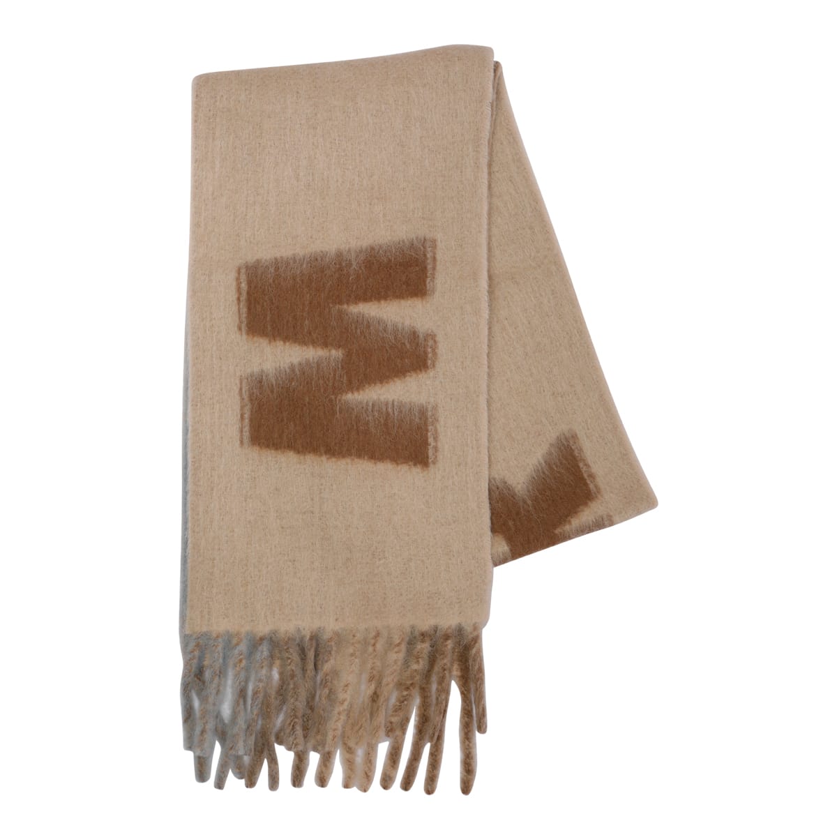 Shop Marni Maxi Logo Scarf In Brown