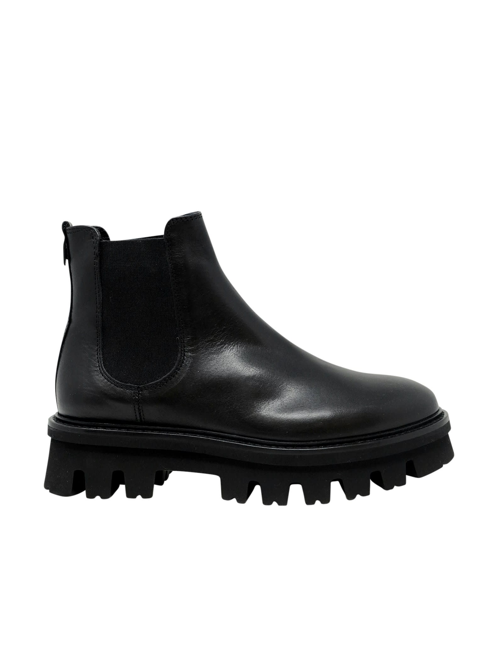 AGL ridged sole platform boots - Black
