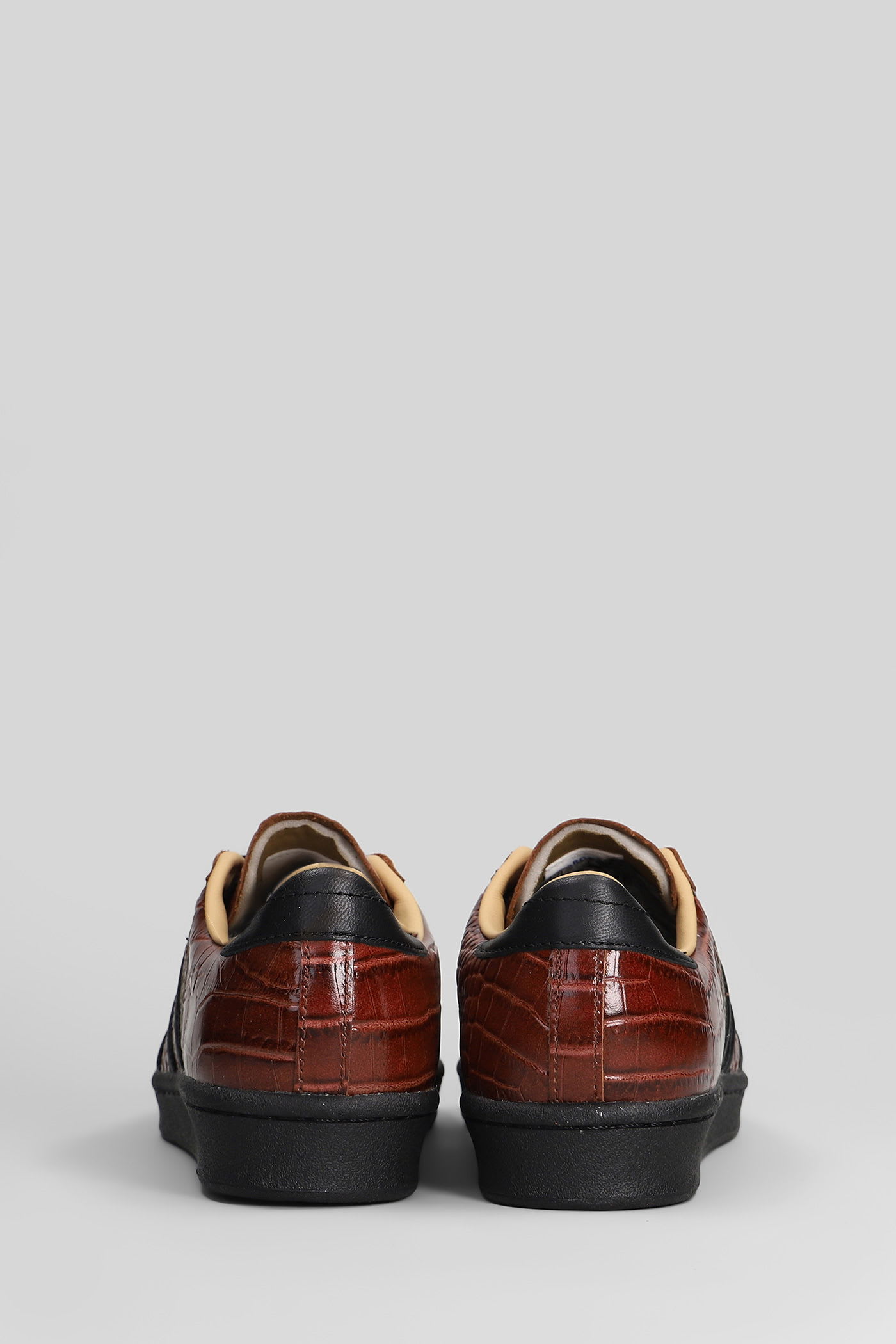 Adidas Originals Vintage Crocodile Pattern Round Toe Sneakers In Burgundy