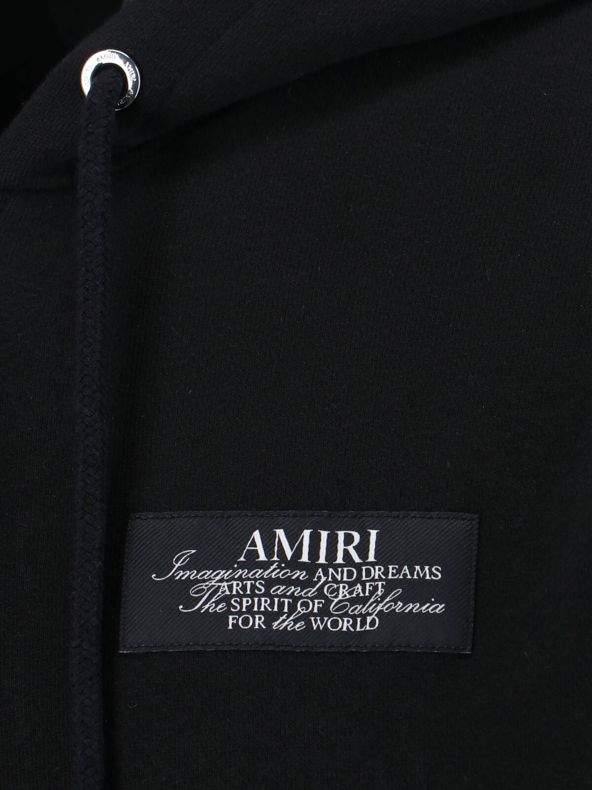 Amiri Black Zip-up Hoodie With Drawstring Hood And Kangaroo Pocket In Black