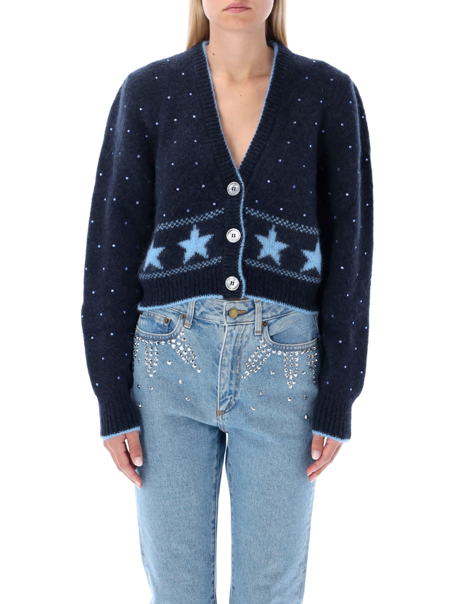 Alessandra Rich Stars Knitted Cardigan
