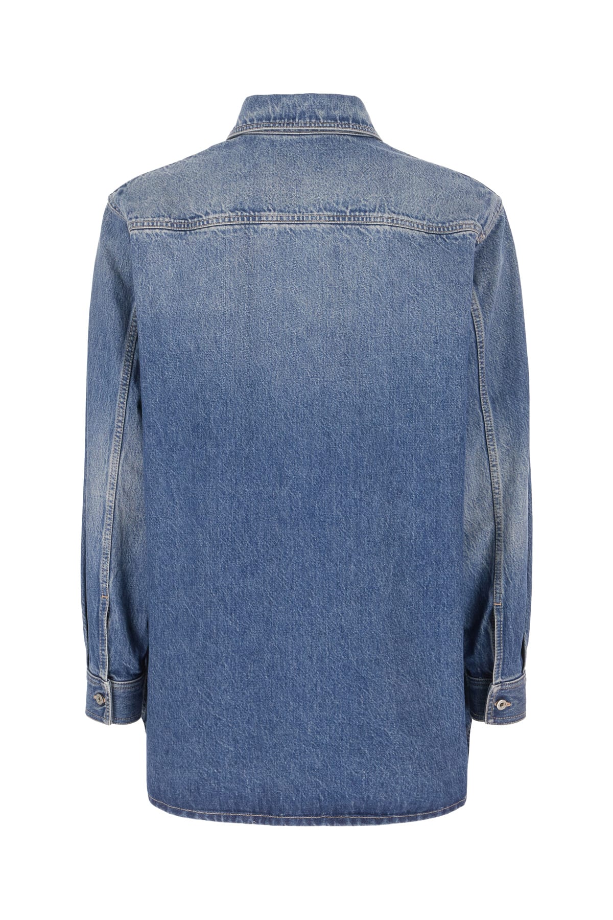 Shop Valentino Denim Shirt In Medium Blu Denim