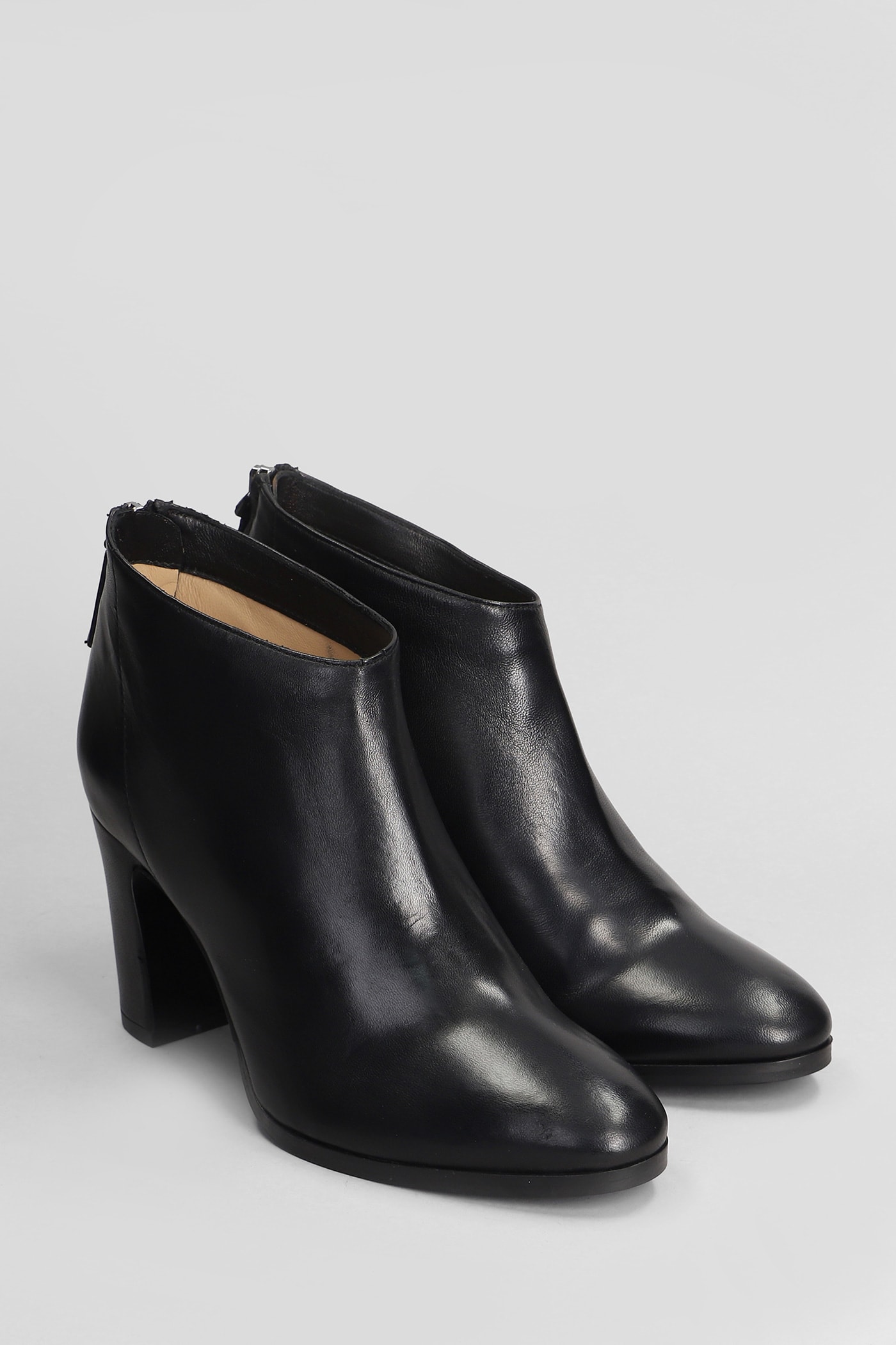 Shop Julie Dee High Heels Ankle Boots In Black Leather