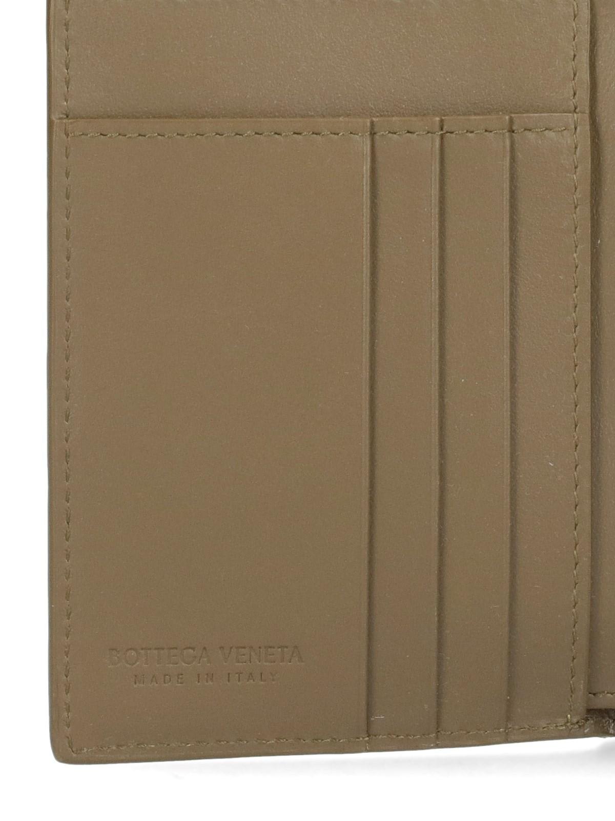 Shop Bottega Veneta Woven Bi-fold Wallet In Mud Silver