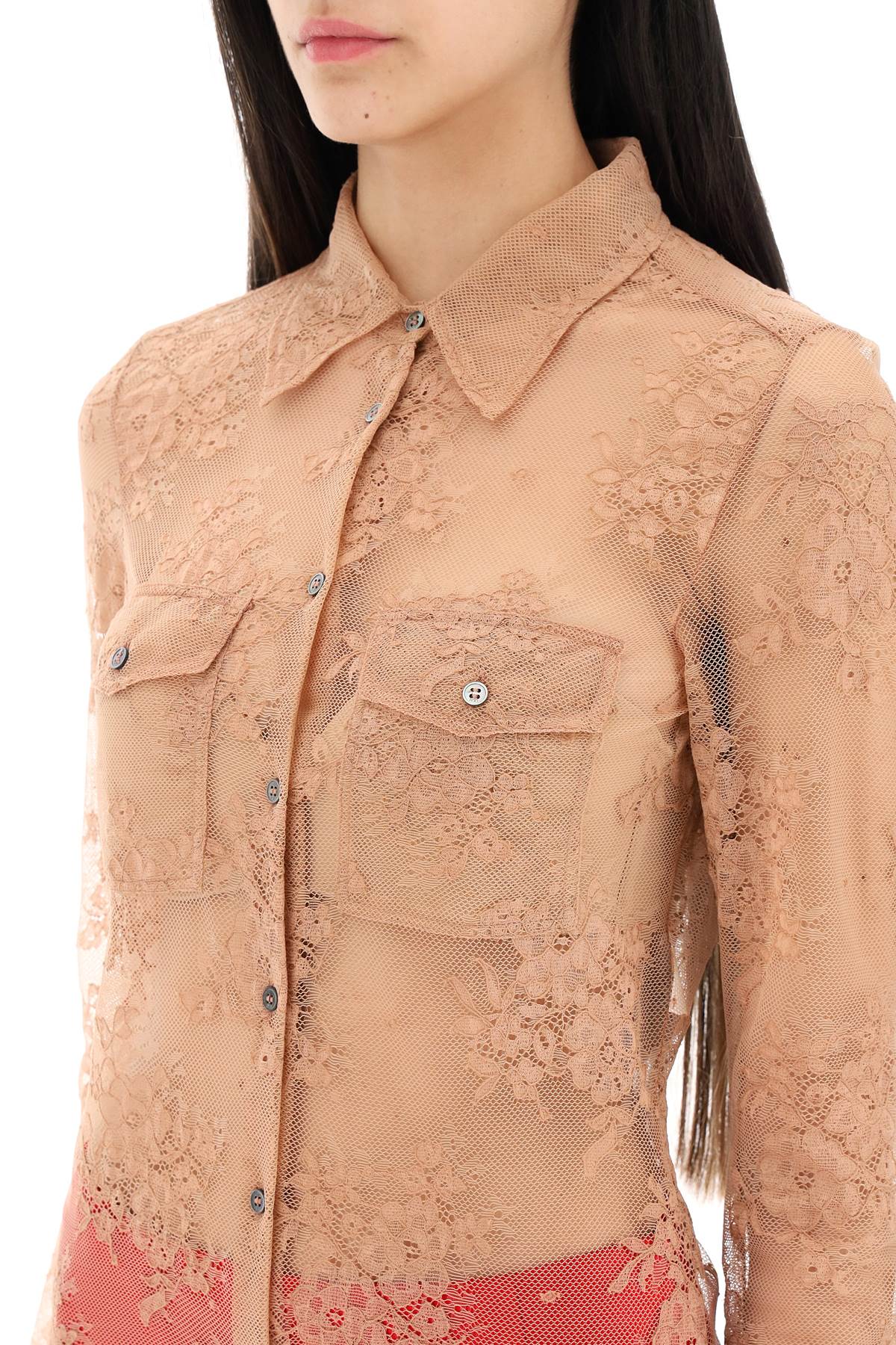 Shop N°21 Lace Shirt In Cerotto (pink)
