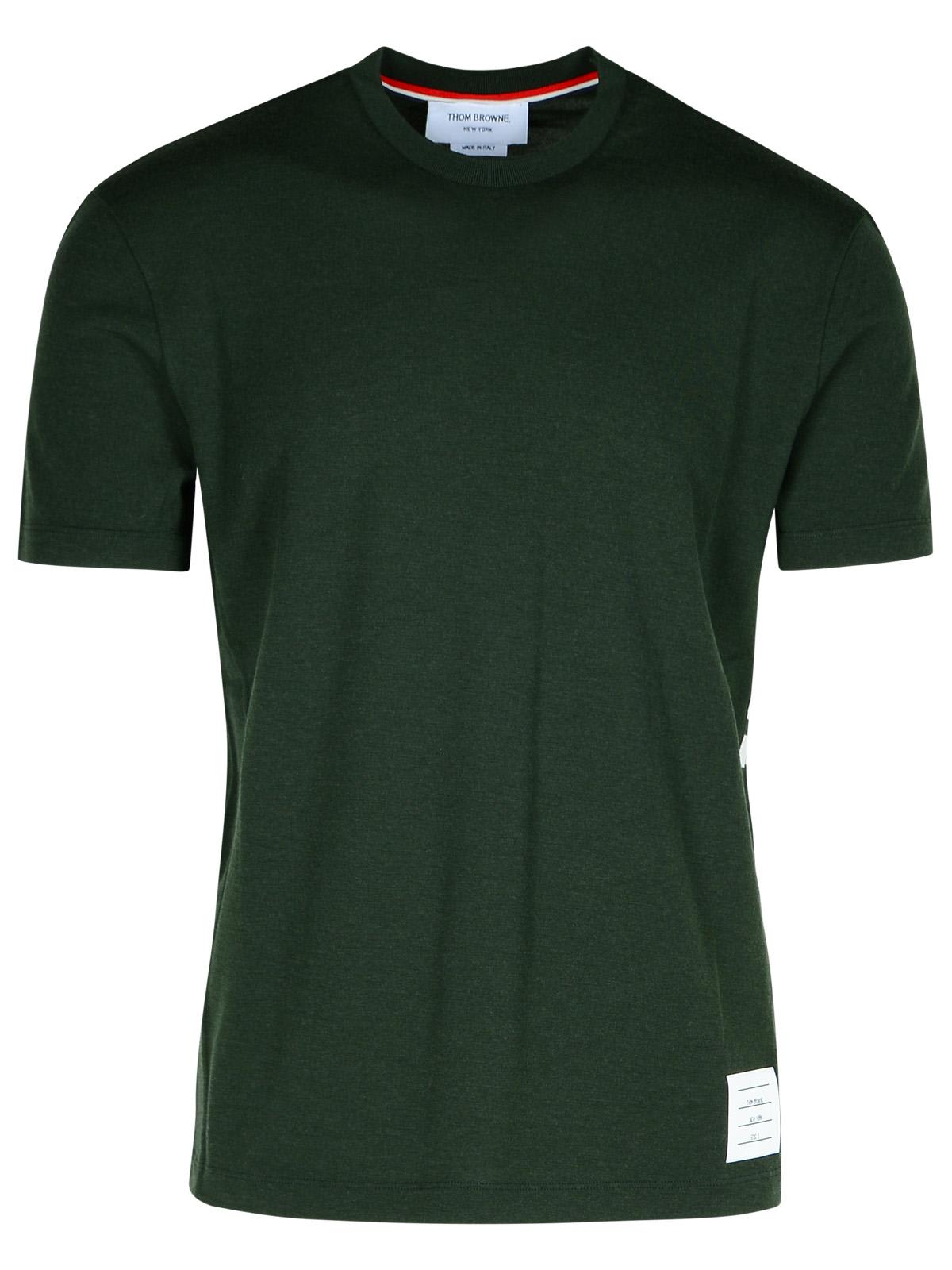 Shop Thom Browne Green Wool T-shirt