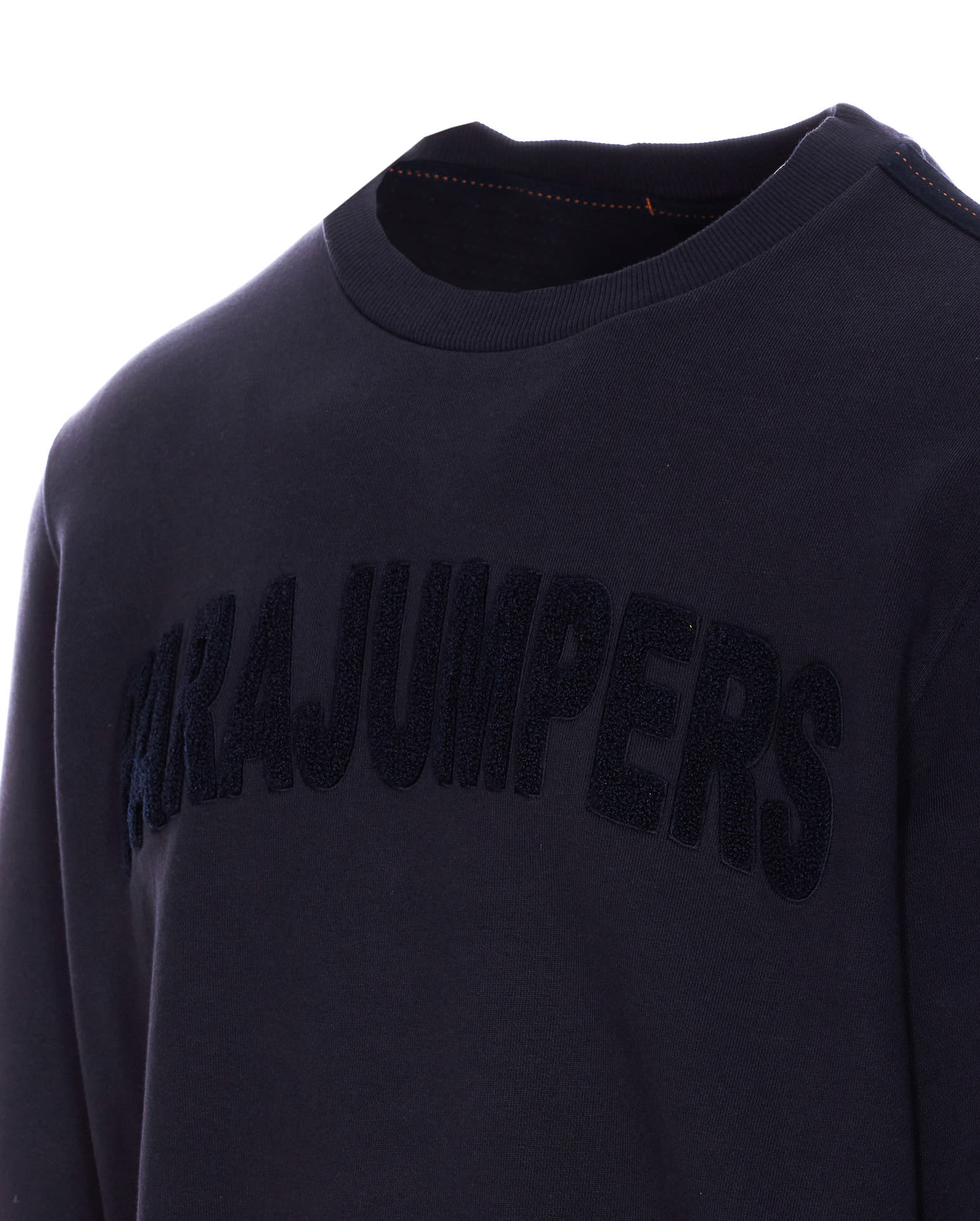 Parajumpers Josiah Crewneck Sweatshirt Ribbed Cuffs In Blue
