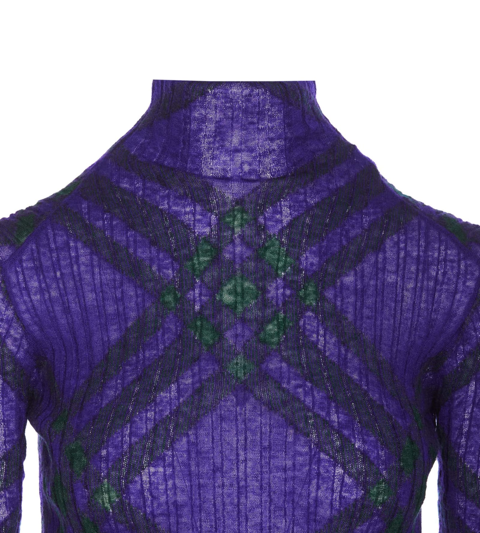 Shop Burberry Long Sleeves Top In Purple, Green