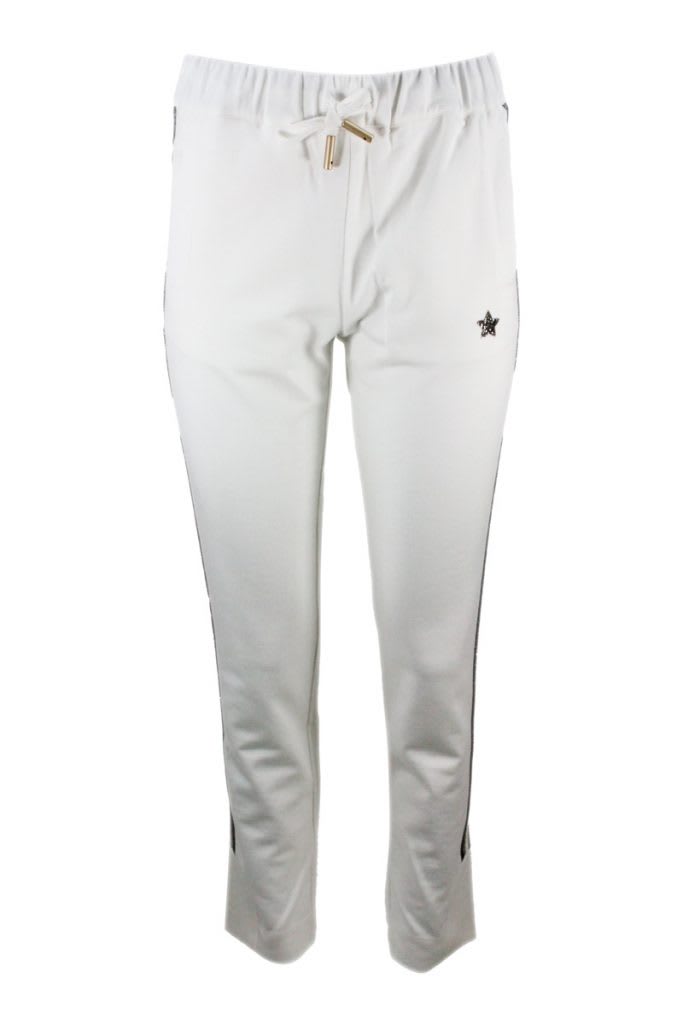 Lorena Antoniazzi Jogging Trousers With Drawstring With Lurex Inserts Along The Leg