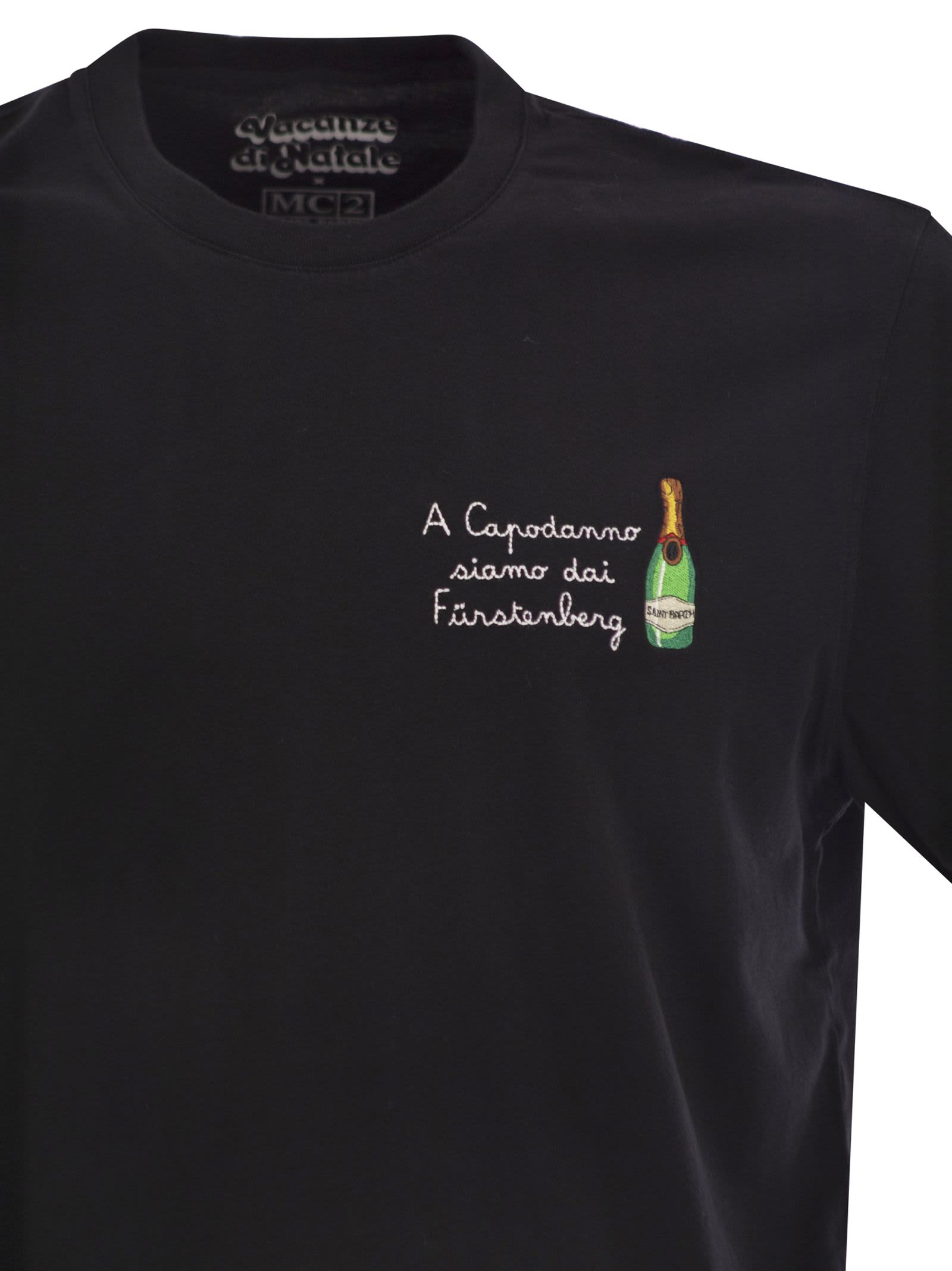 Mc2 Saint Barth Portofino Mi Piacciono Le Bocce Grandi T-shirt In Black
