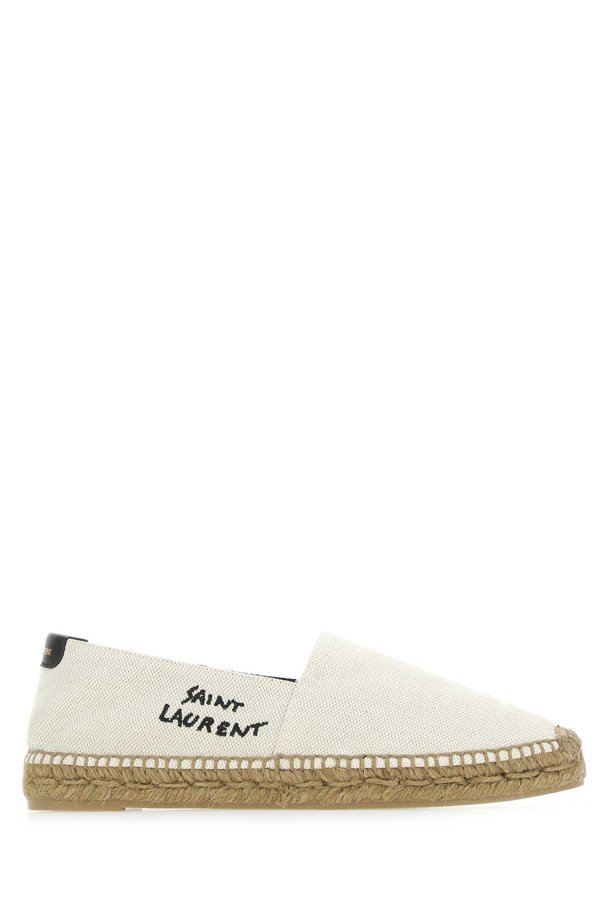 Shop Saint Laurent Sand Canvas Espadrilles In 9380