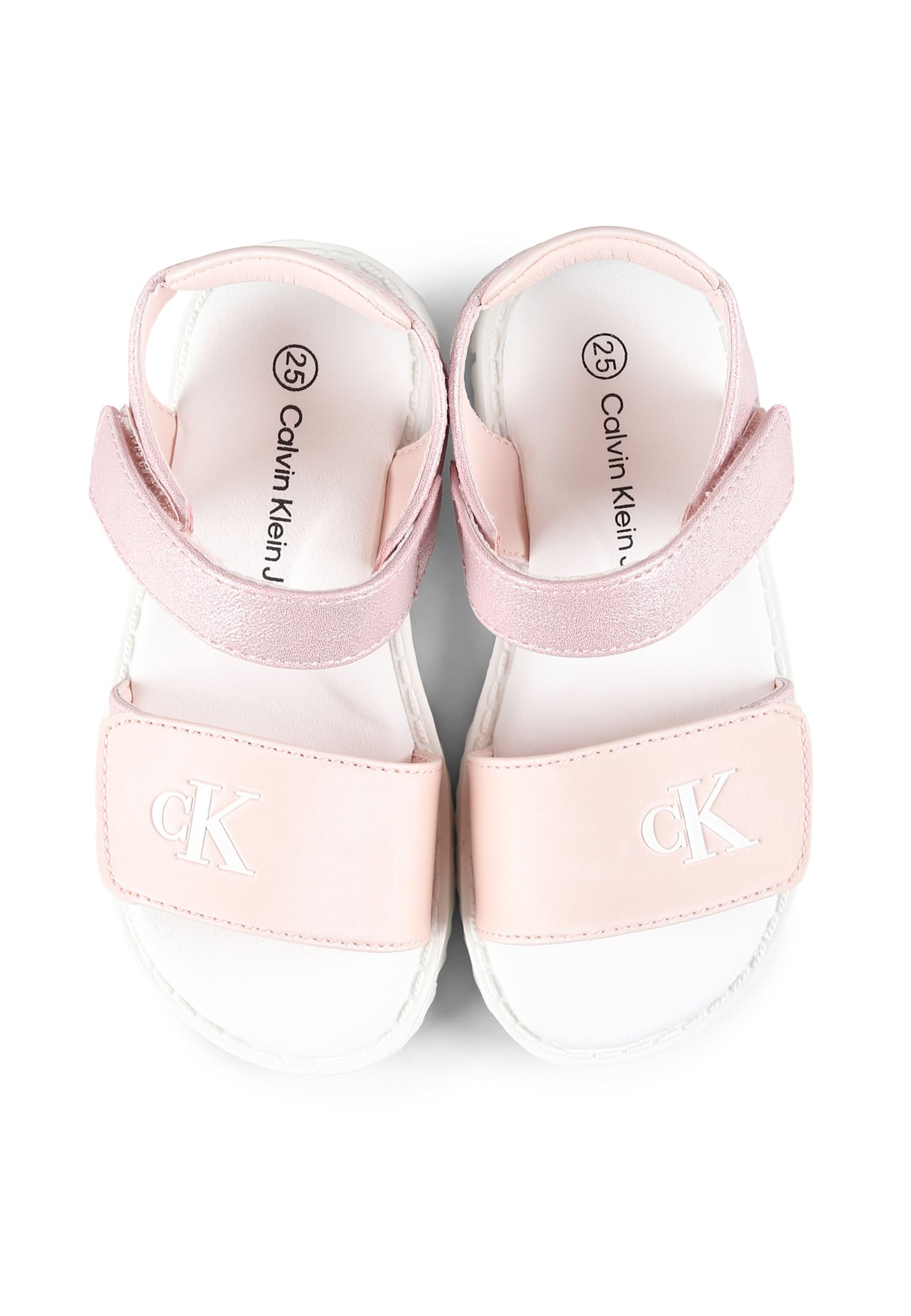 Calvin Klein Pink Sandals For Girl With Logo In Pink