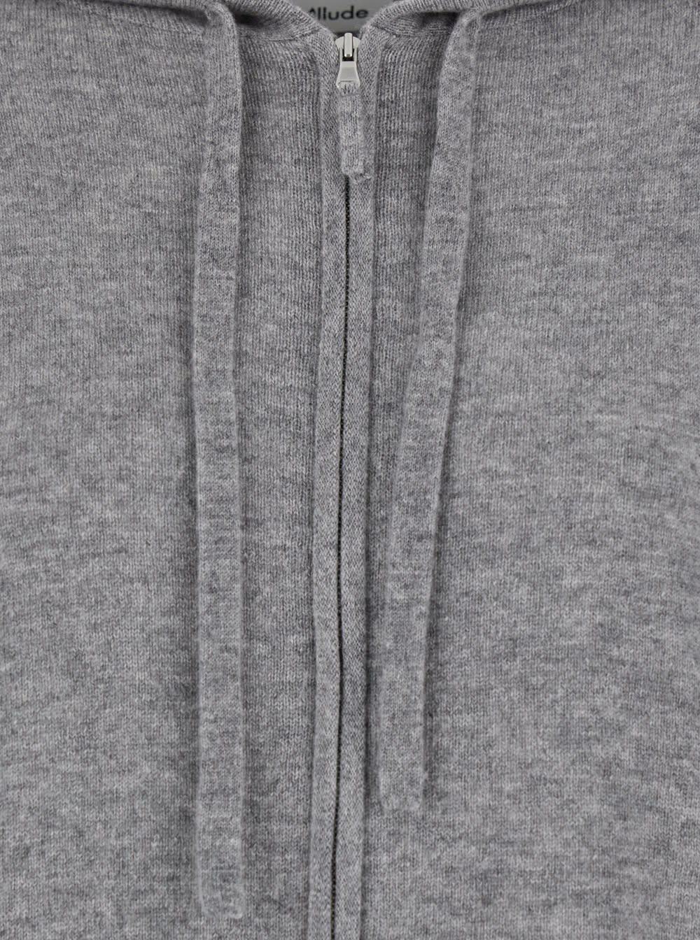 Shop Allude Grey Drawstring Hoodie In Wool And Cashmere Woman