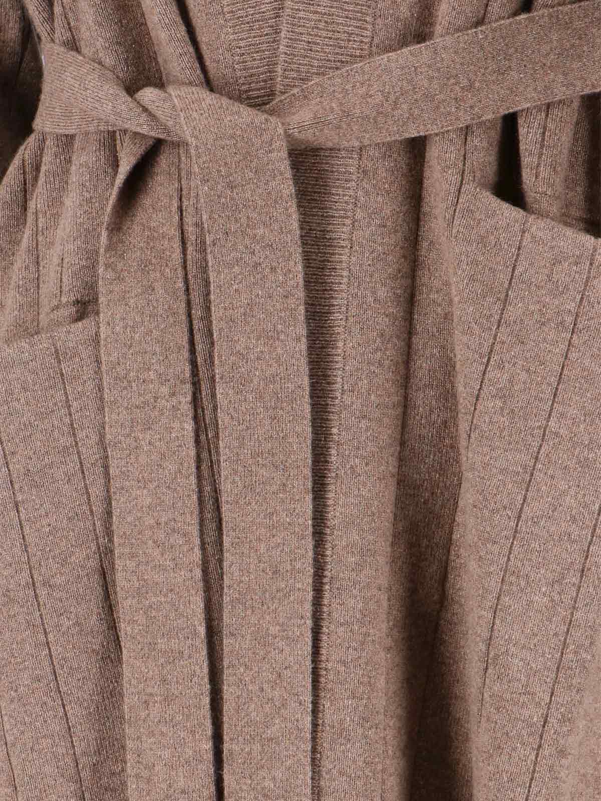 Max Mara Maxi Cashmere Cardigan In Gray