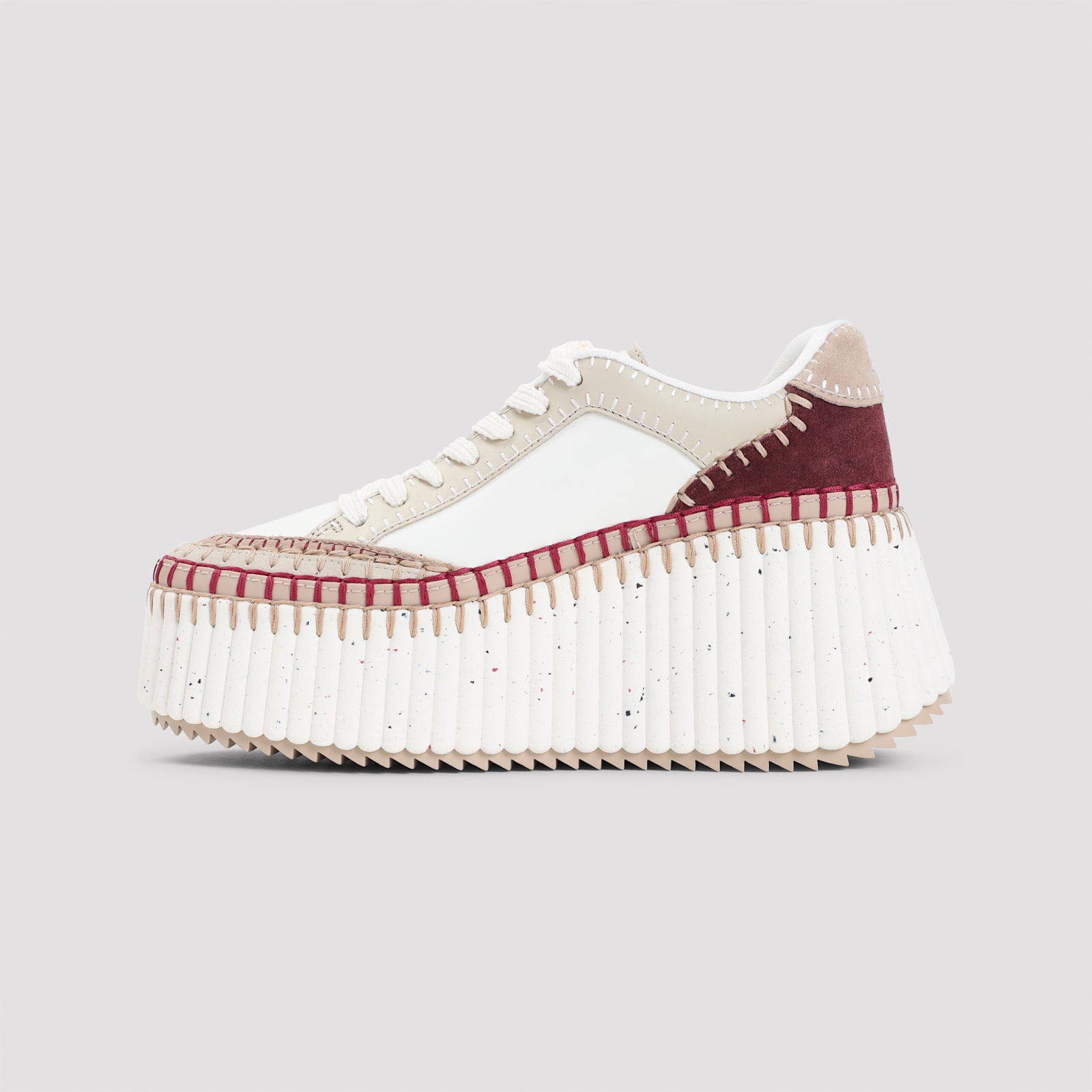 Chloé Nama Platform Sneakers In White
