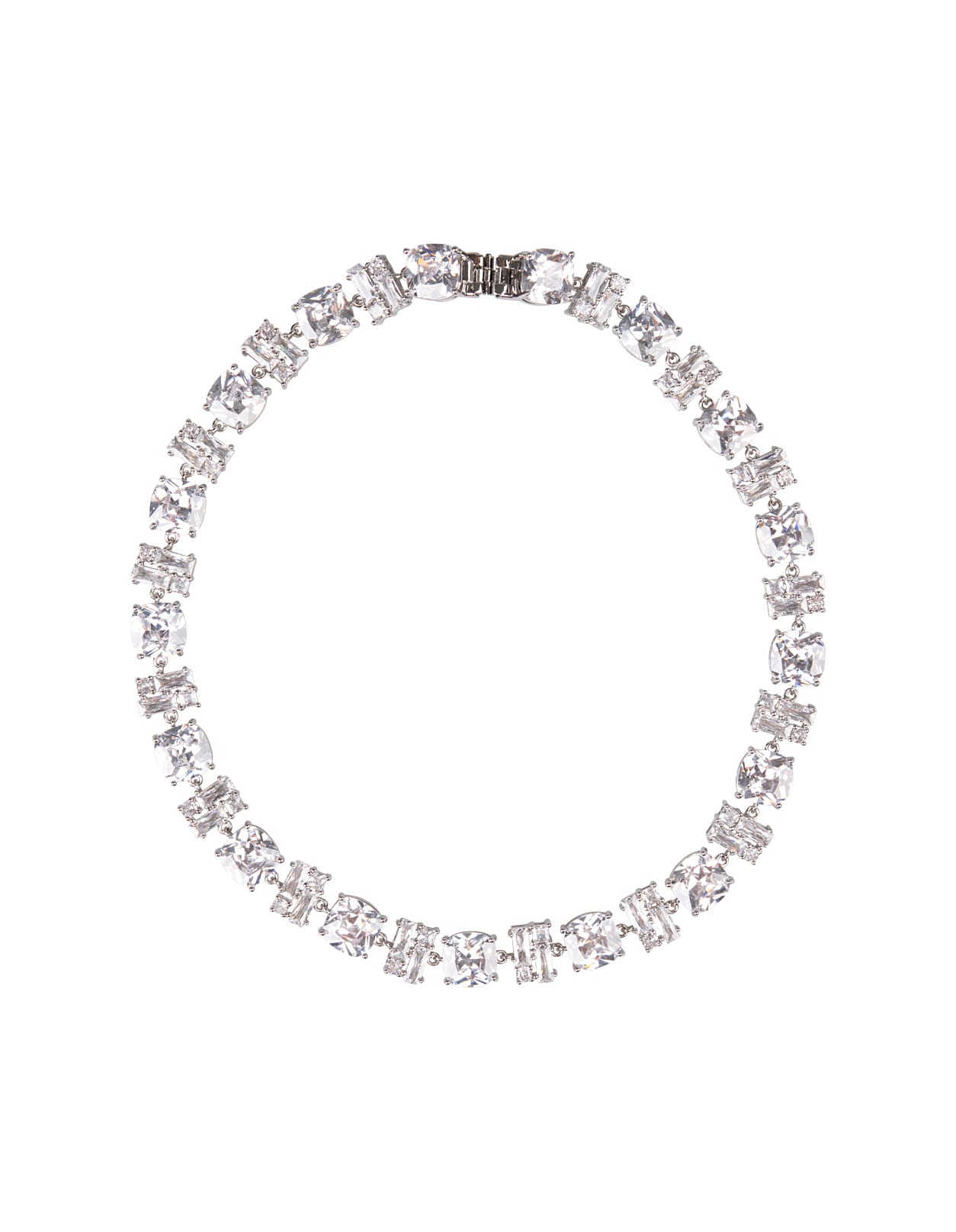 RABANNE SILVER BRASS CHOKER WITH CRYSTALS 