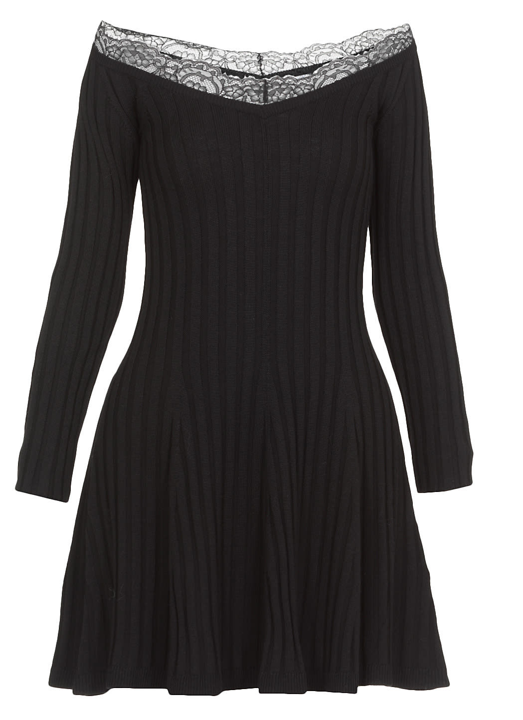 RED Valentino Wool Dress With Lace