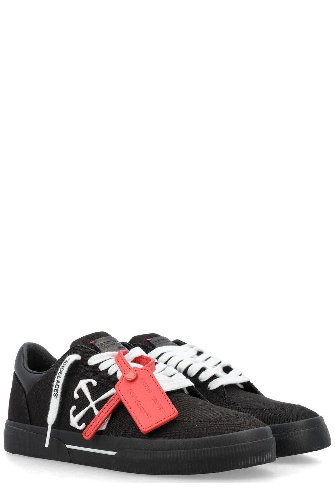 Shop Off-white New Low Vulcanized Lace-up Sneakers In Black