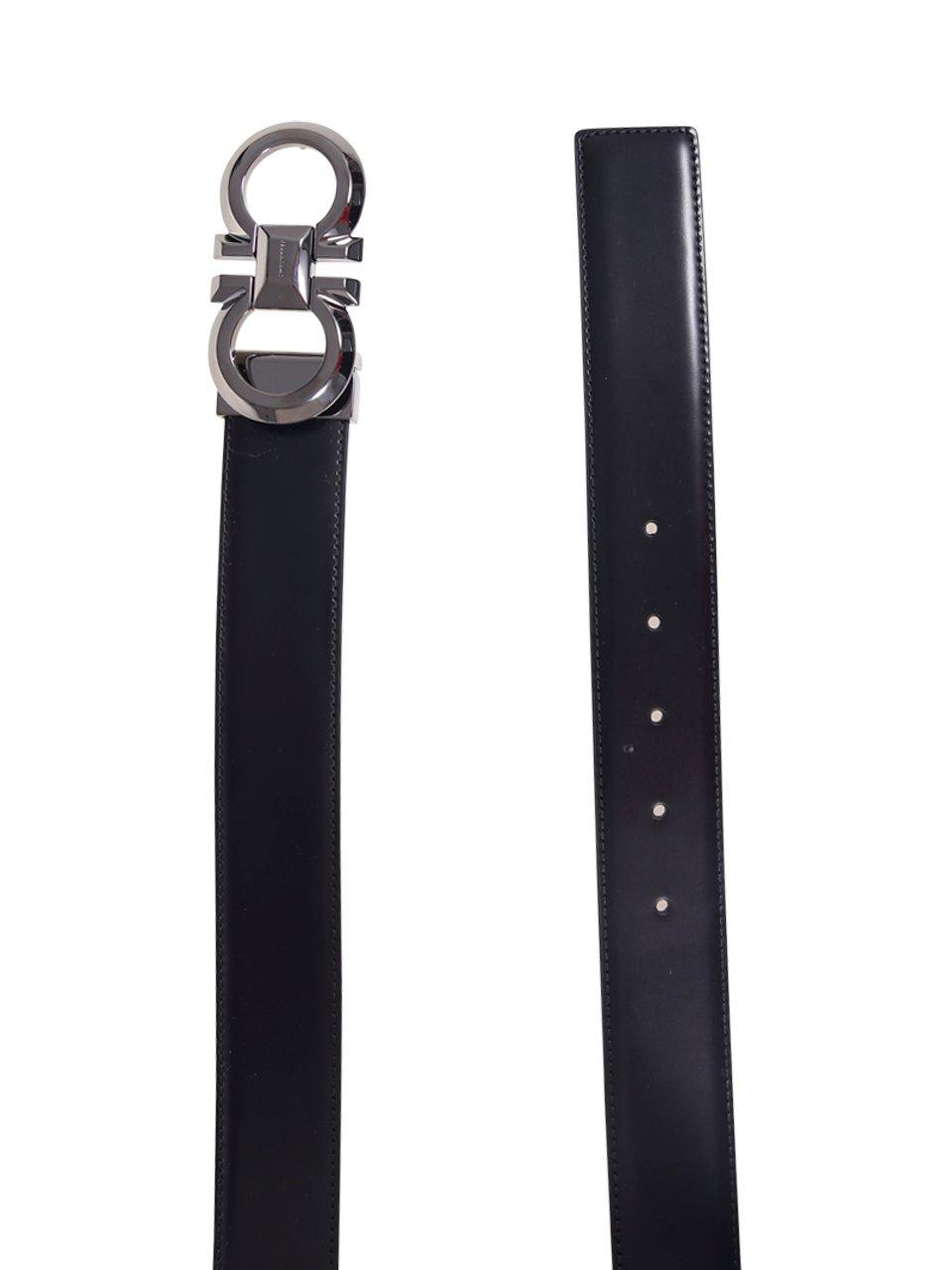 Shop Ferragamo Reversible Buckle Belt In Black