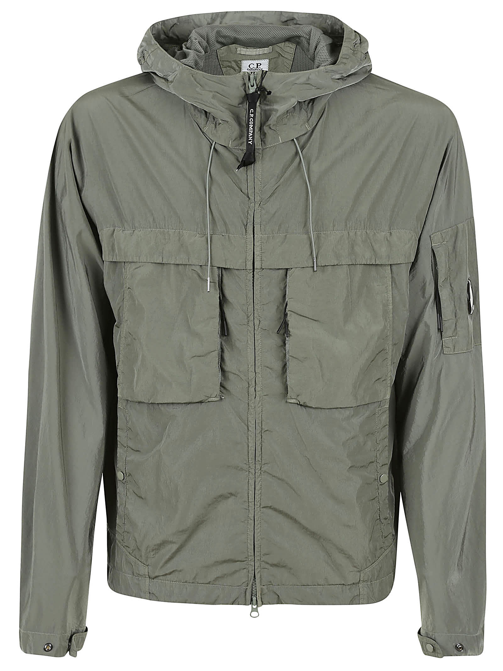 C.p. Company Pocket Front Zip Jacket In Fango
