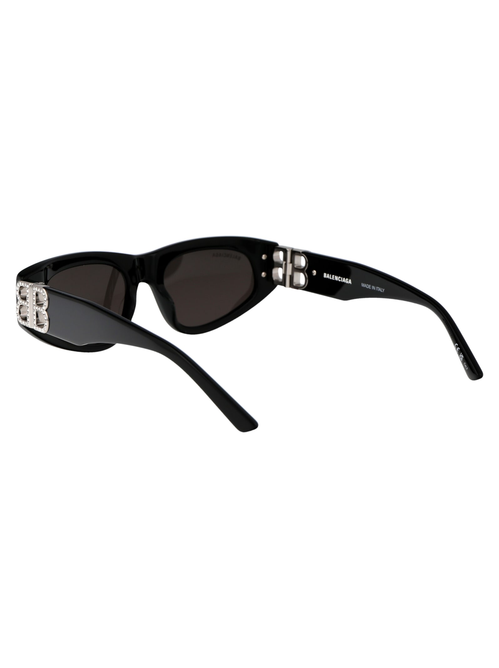 Shop Balenciaga Bb0095s Sunglasses In 018 Black Silver Grey