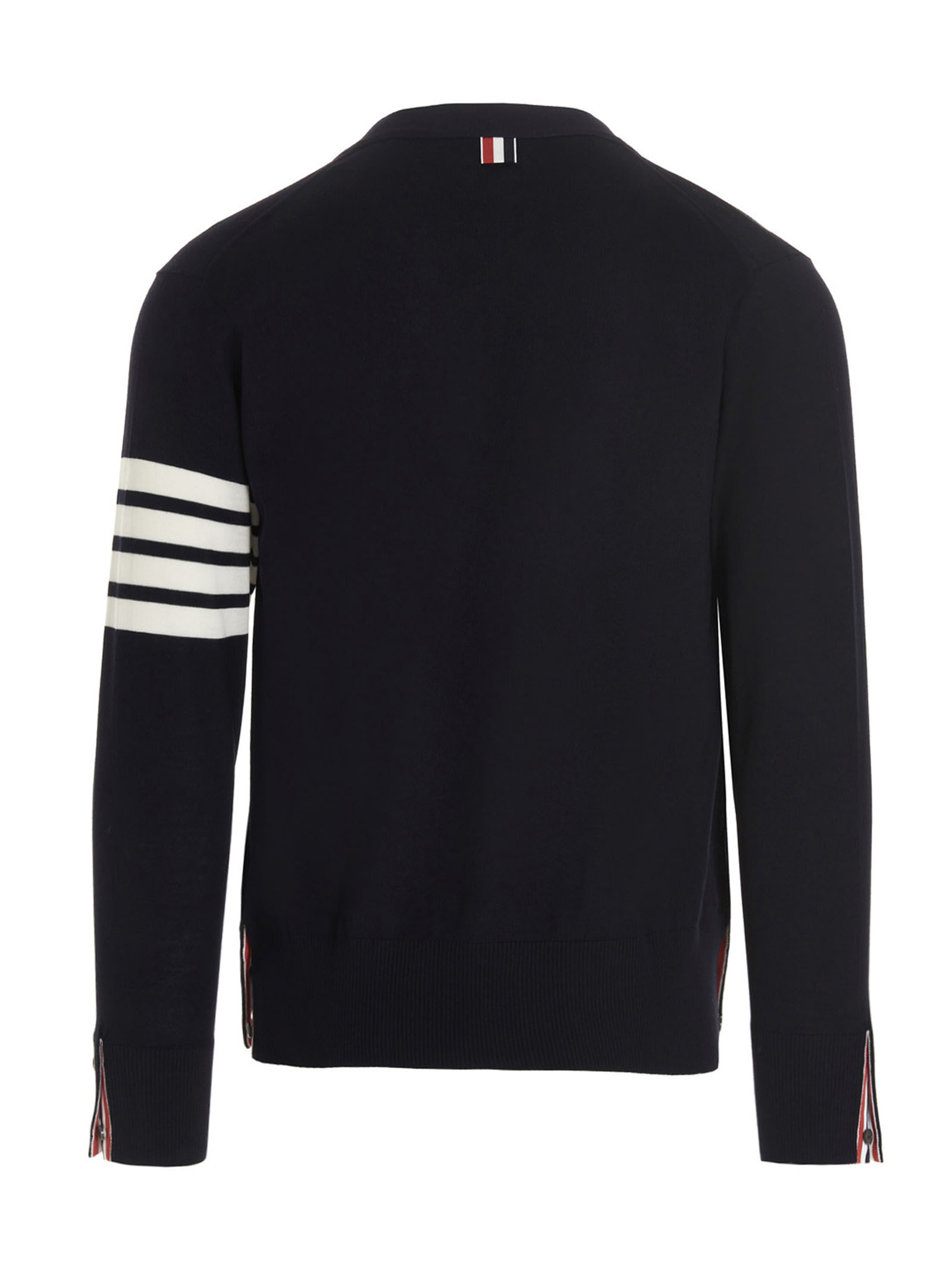 THOM BROWNE MERINO WOOL CARDIGAN 