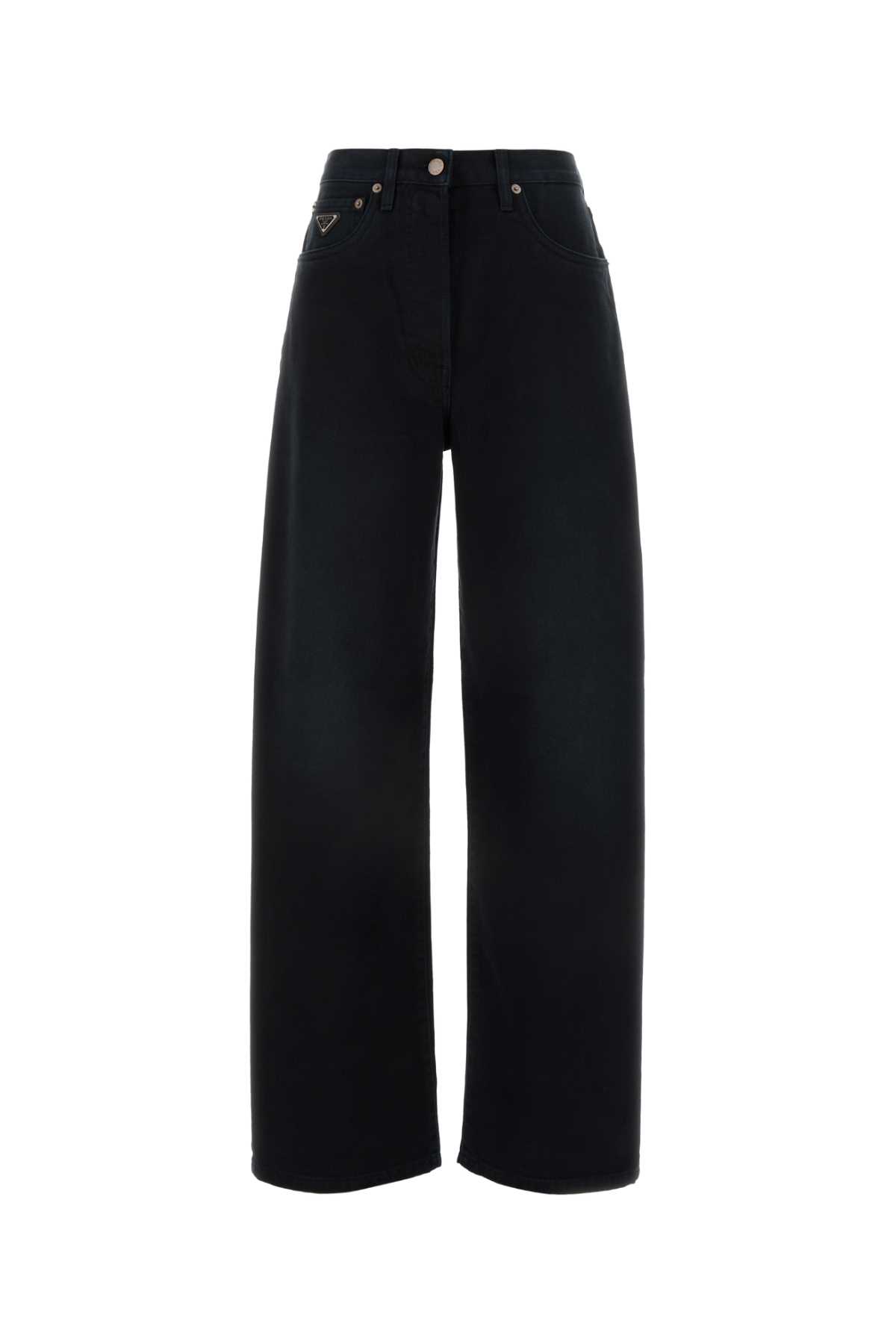 Prada Black Denim Wide-leg Jeans