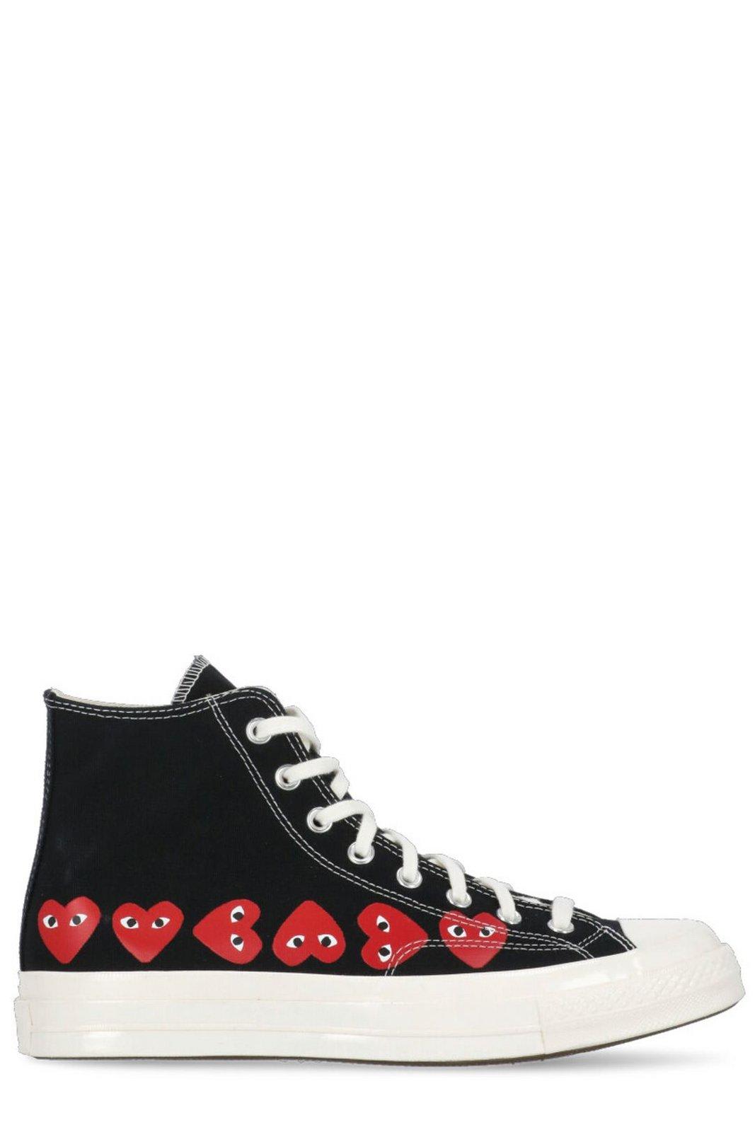 Shop Comme Des Garçons Play X Converse Chuck Taylor High-top Sneakers In Black