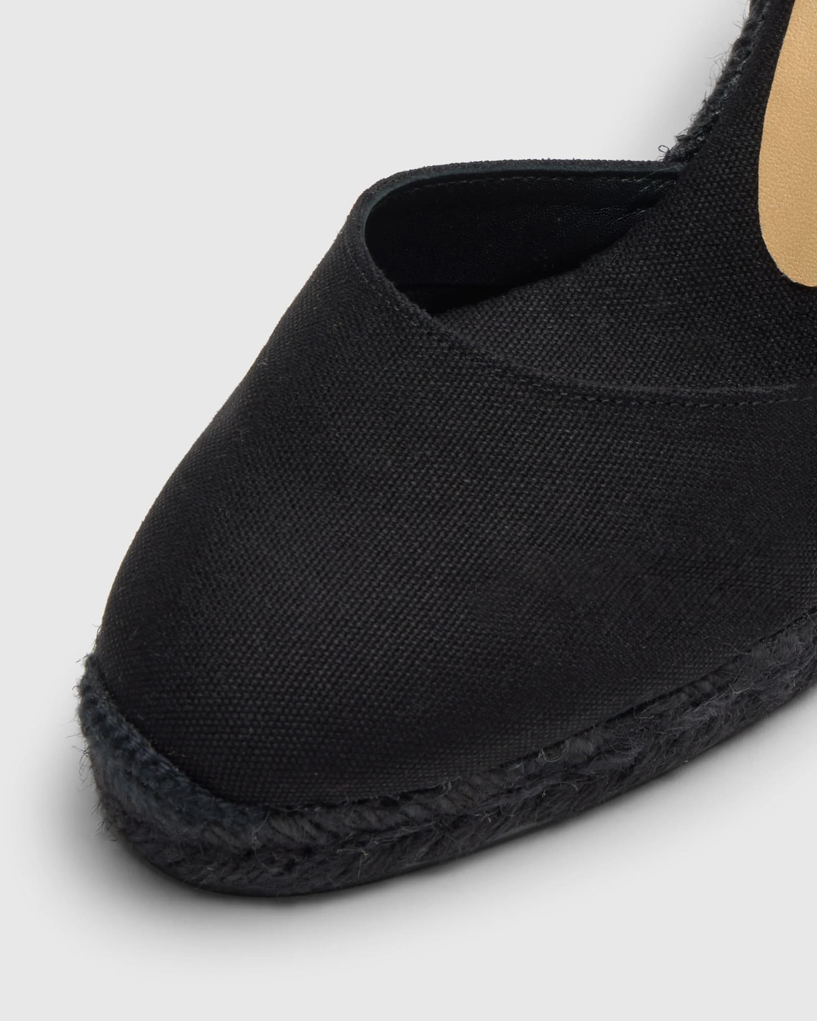 Castaã±er Tonal Wedge-heeled Espadrille With Ankle Ties In Black