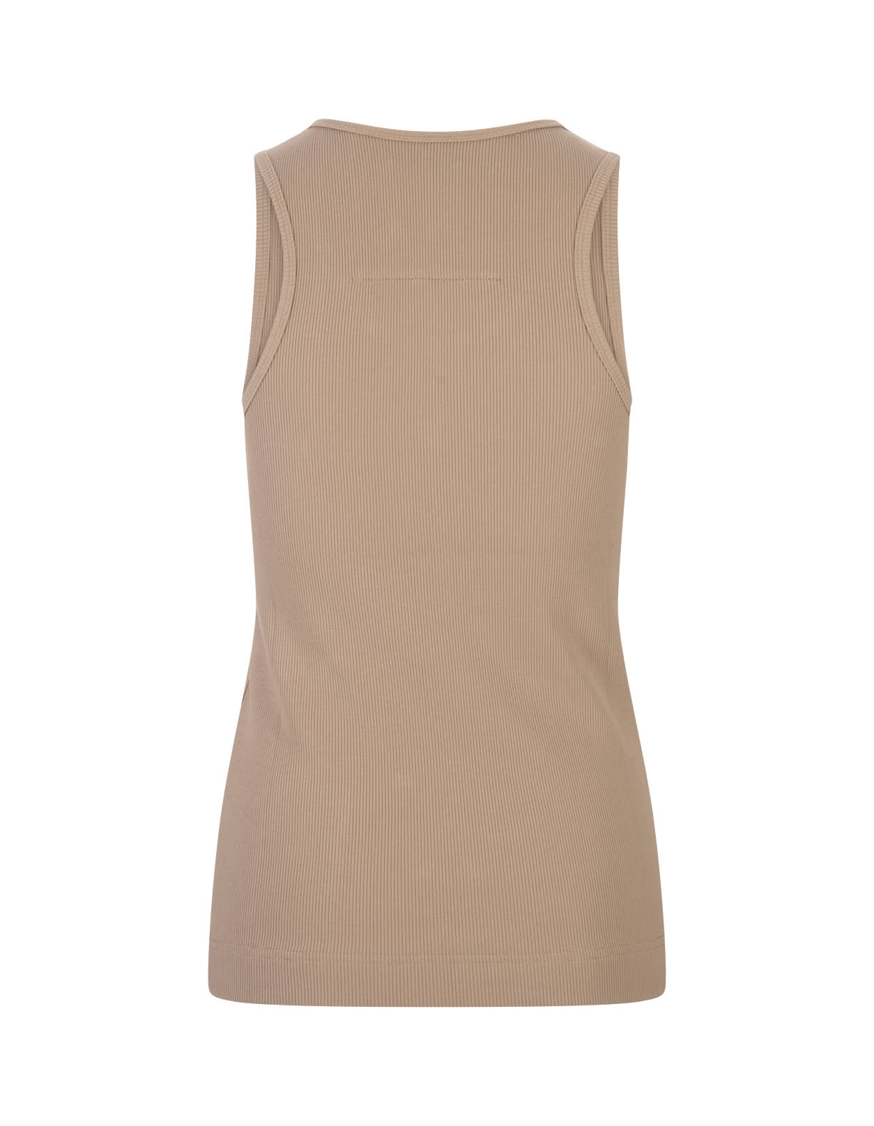Shop Givenchy Beige Top With Logo Plaque In Brown