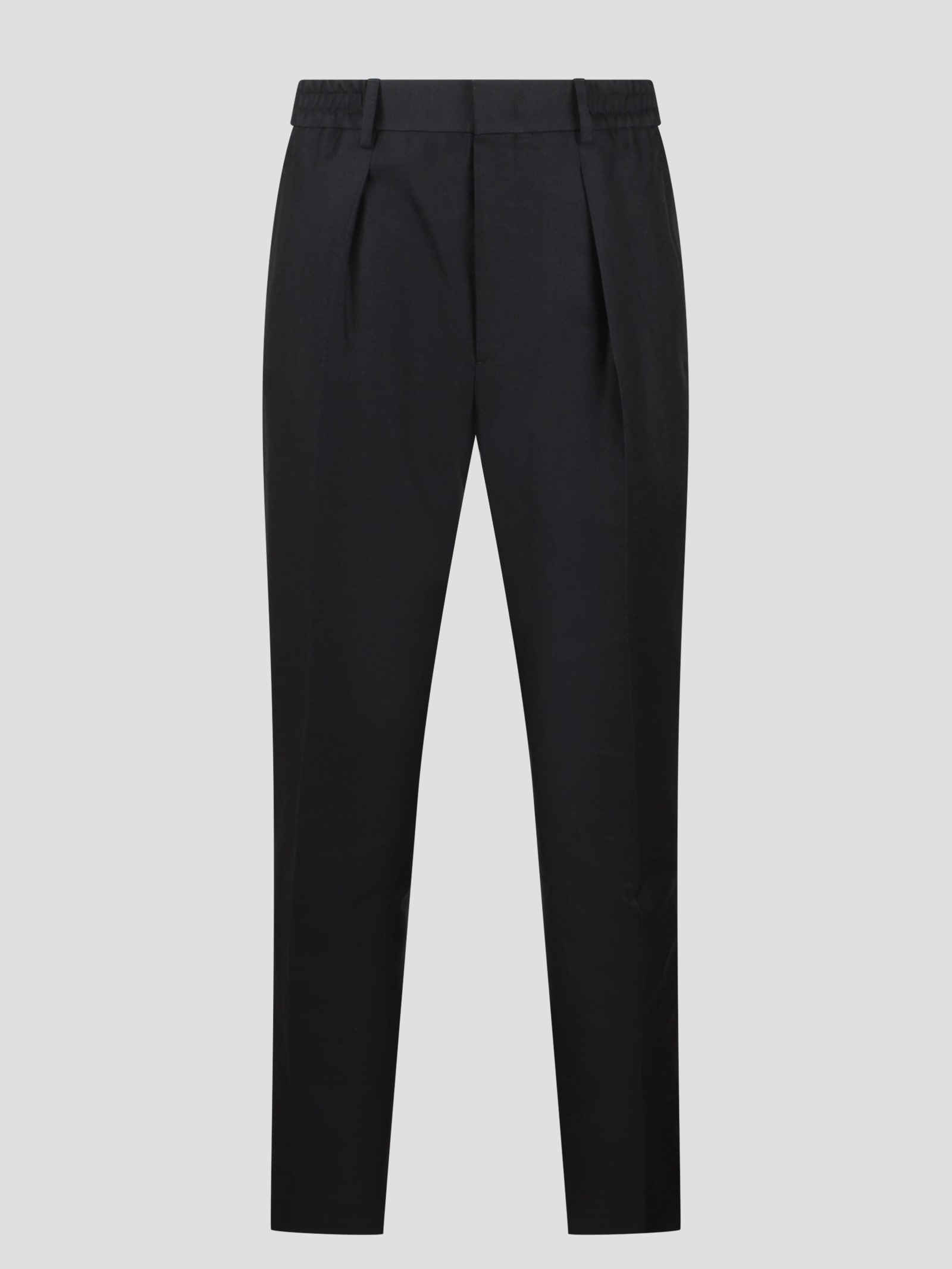 Shop Fendi Canapa Trousers In Black