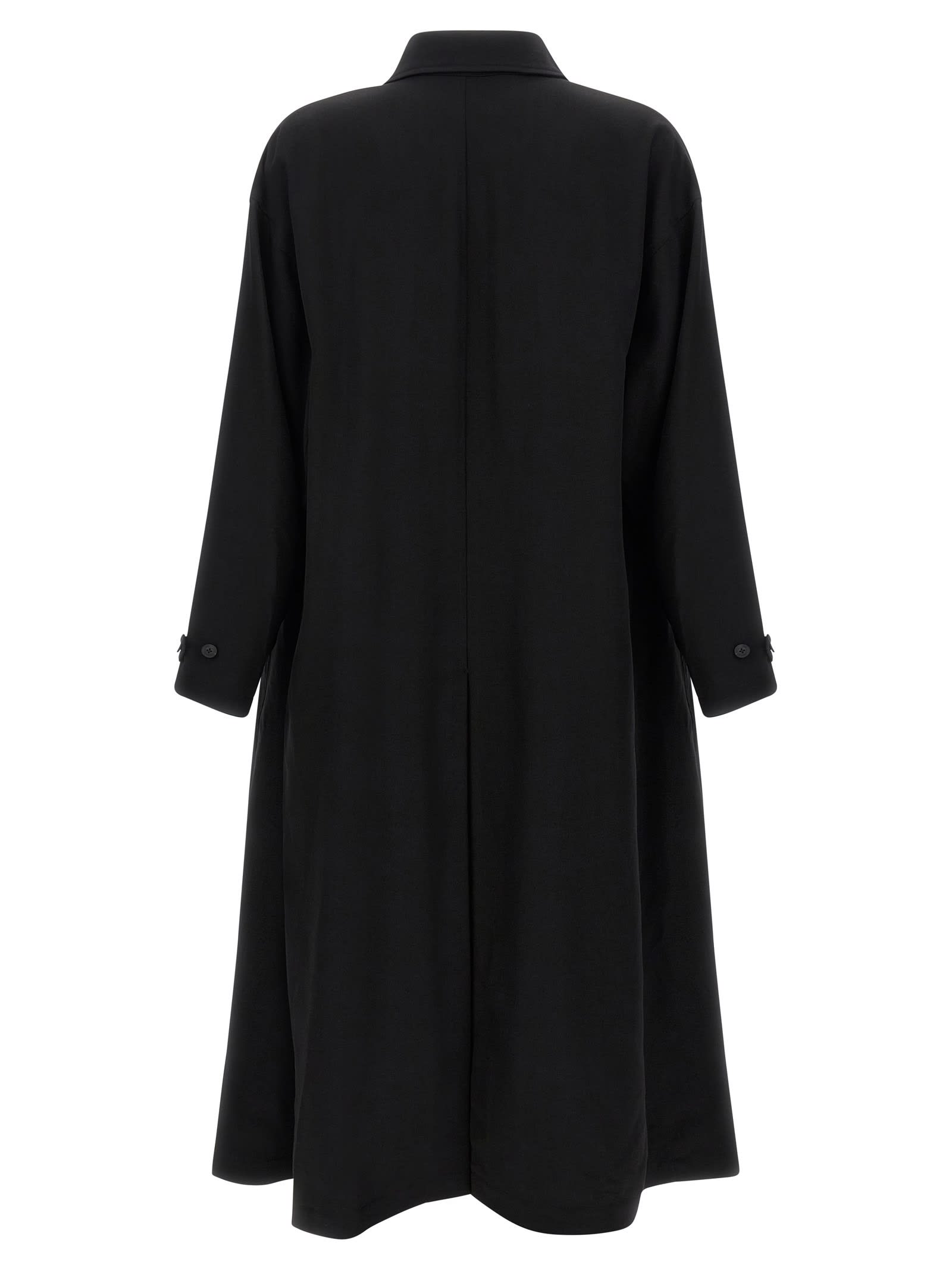 Yohji Yamamoto Light Wool Trench Coat Coats And Trench Coats Black In Black
