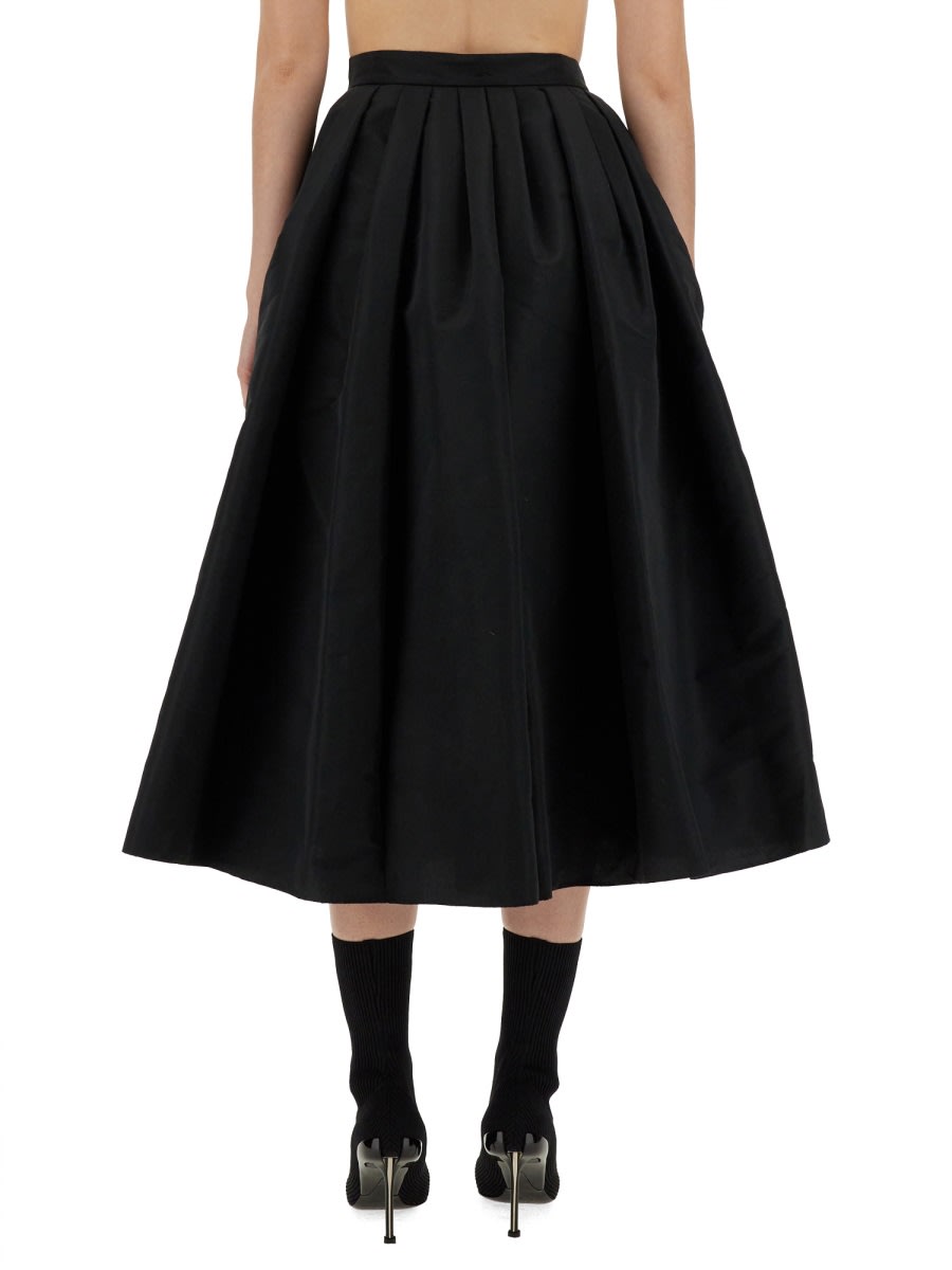 Shop Alexander Mcqueen Gathered Midi Skirt In Black