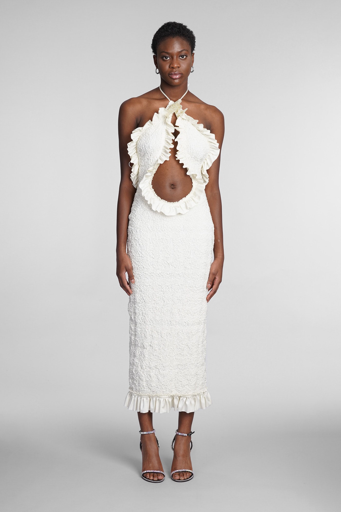 Alexander Wang Dress In White Synthetic Fibers