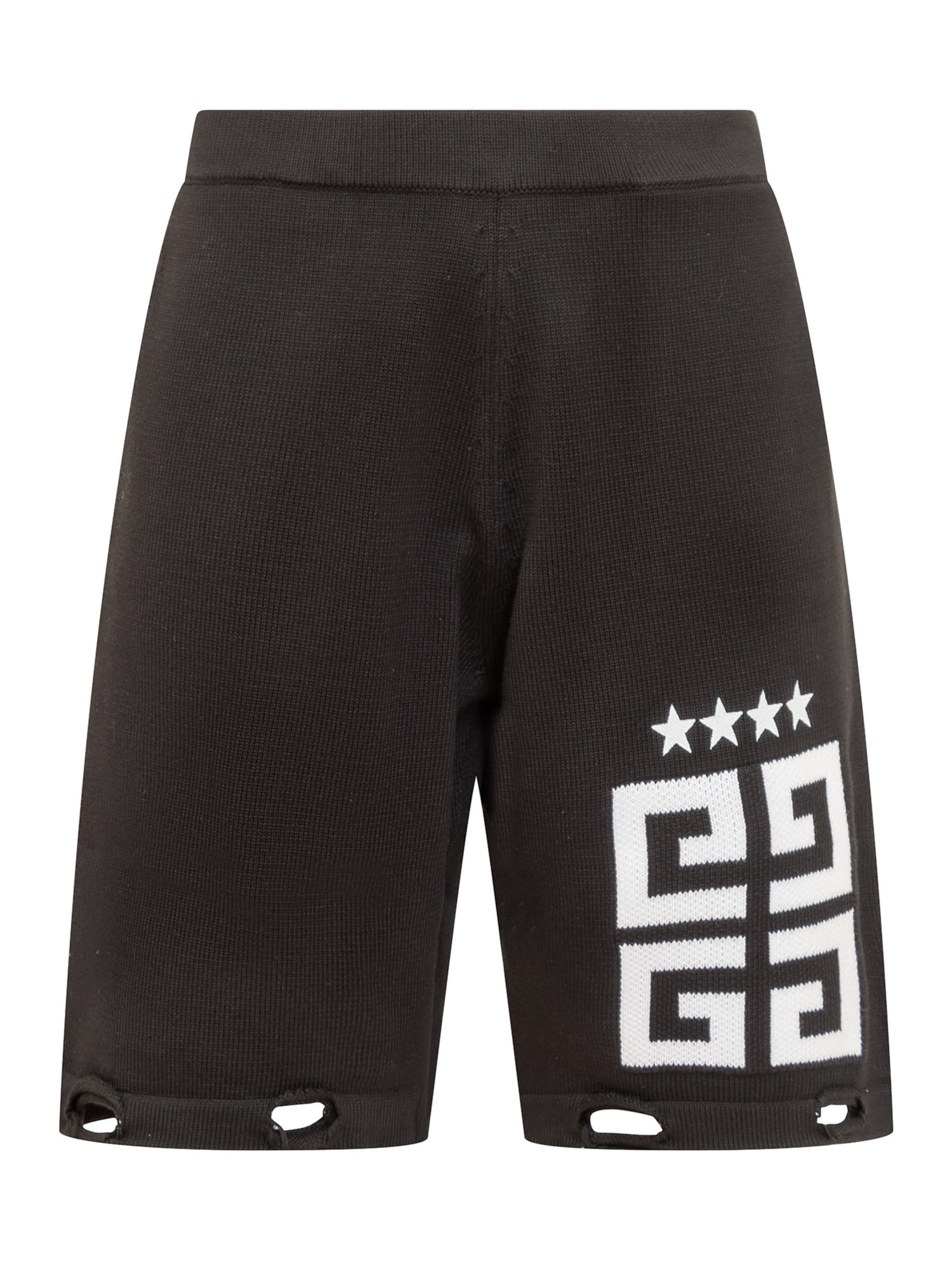 Shop Givenchy G4 Shorts In Black/white