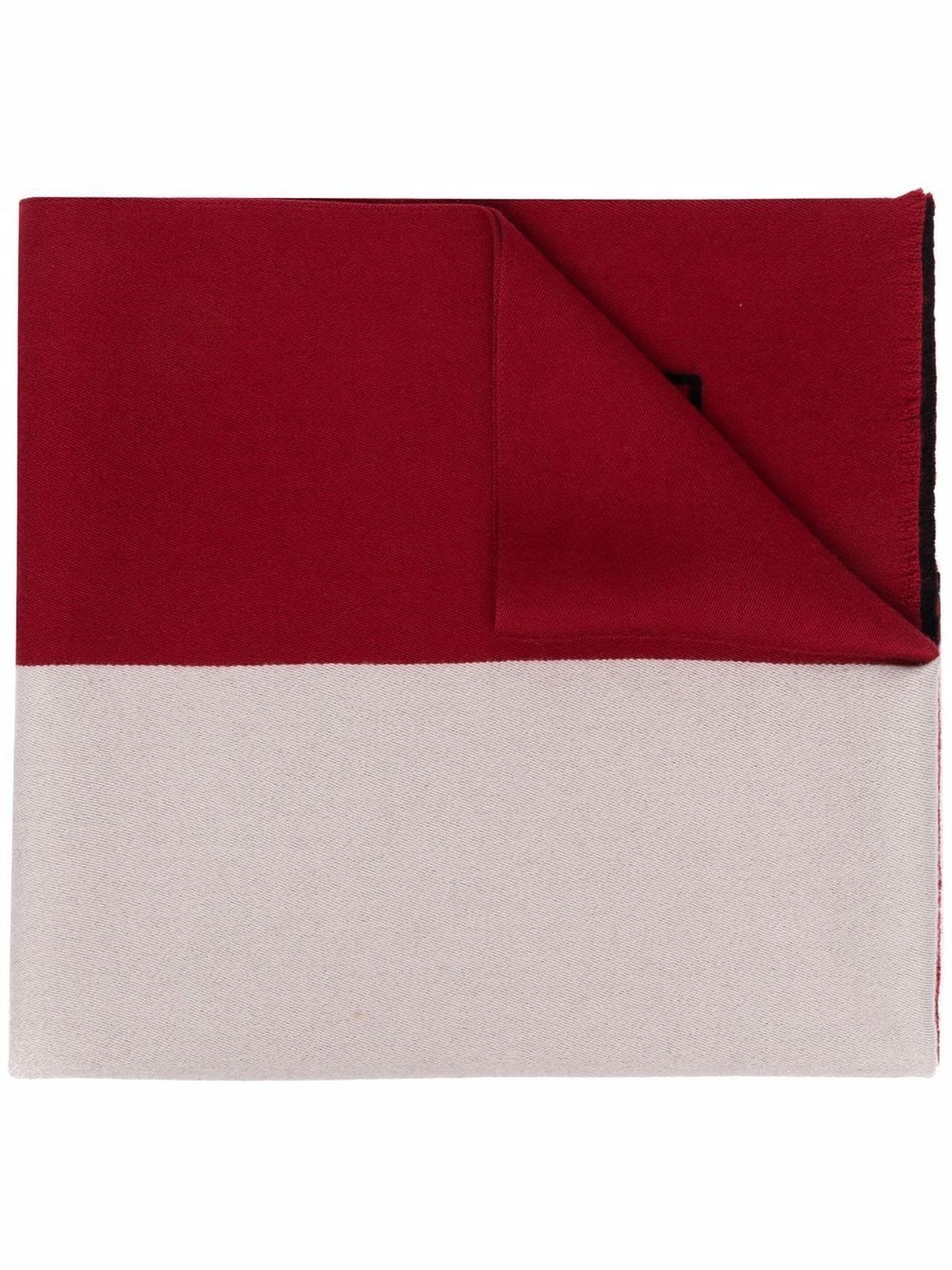 Etro Red And White Wool Scarf
