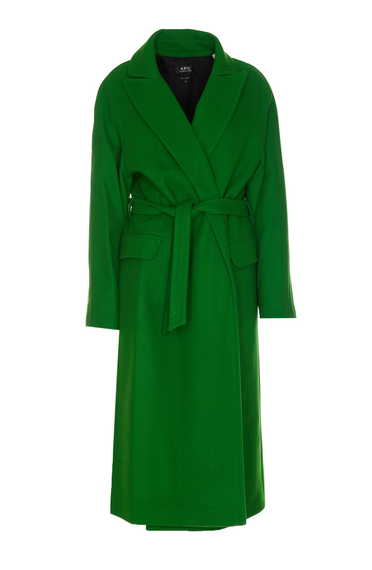 florence Coat In Green Virgin Wool Blend