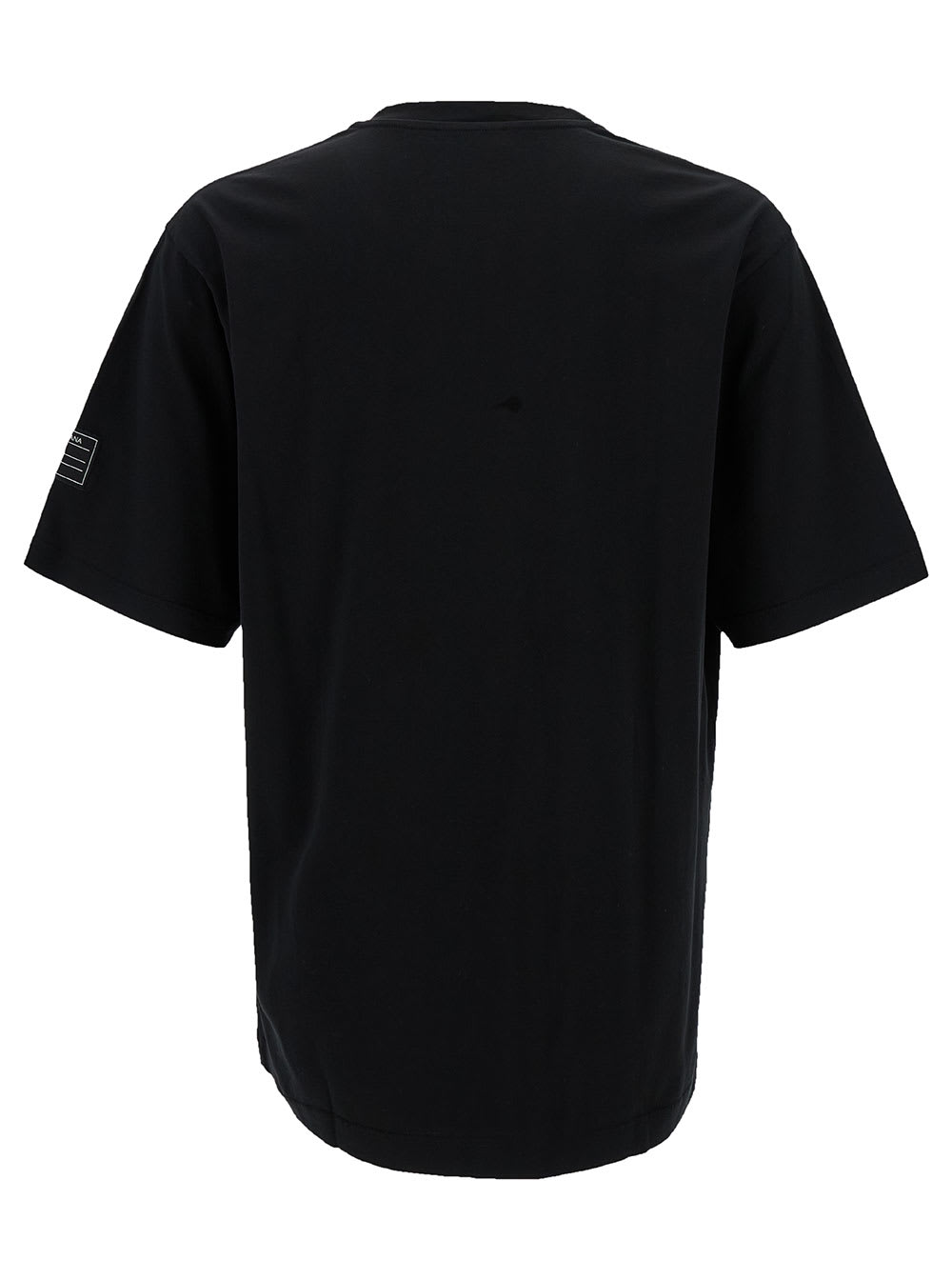 Shop Dolce & Gabbana Black T-shirt With Contrasting Logo Lettering Print In Cotton Man