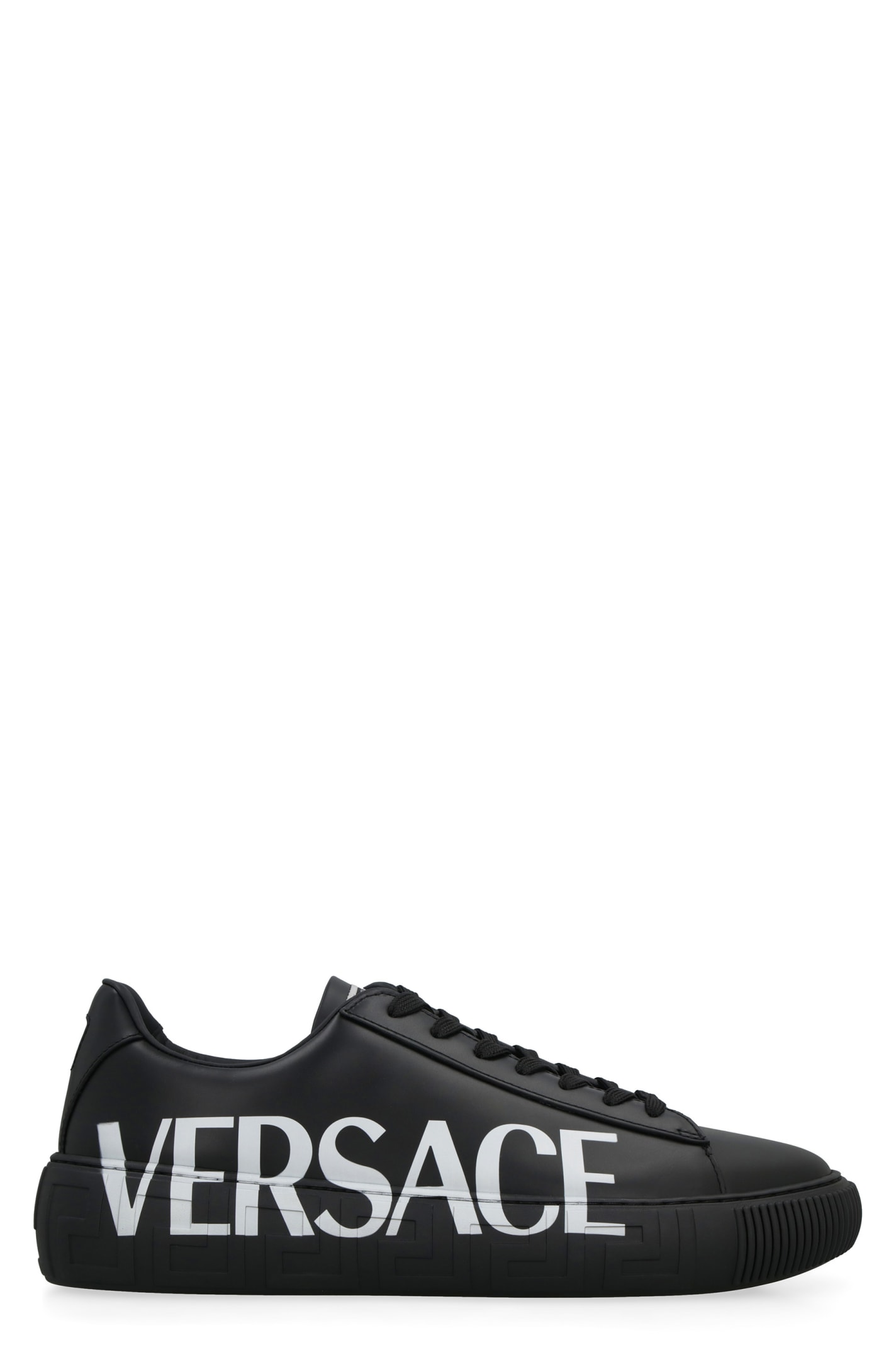 VERSACE LEATHER LOW-TOP SNEAKERS
