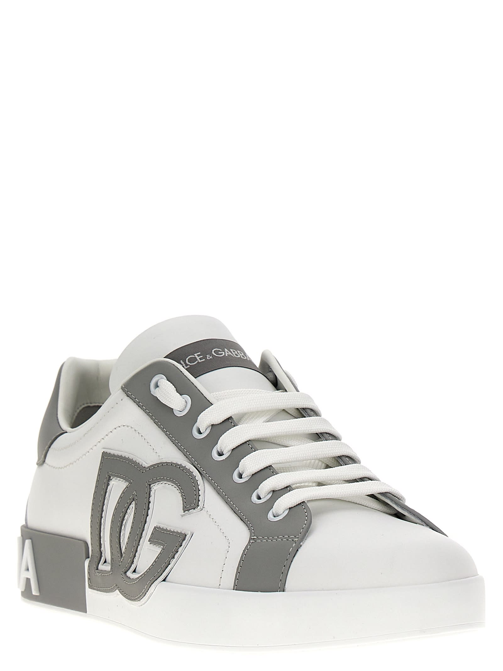 Shop Dolce & Gabbana Portofino Sneakers In Gray